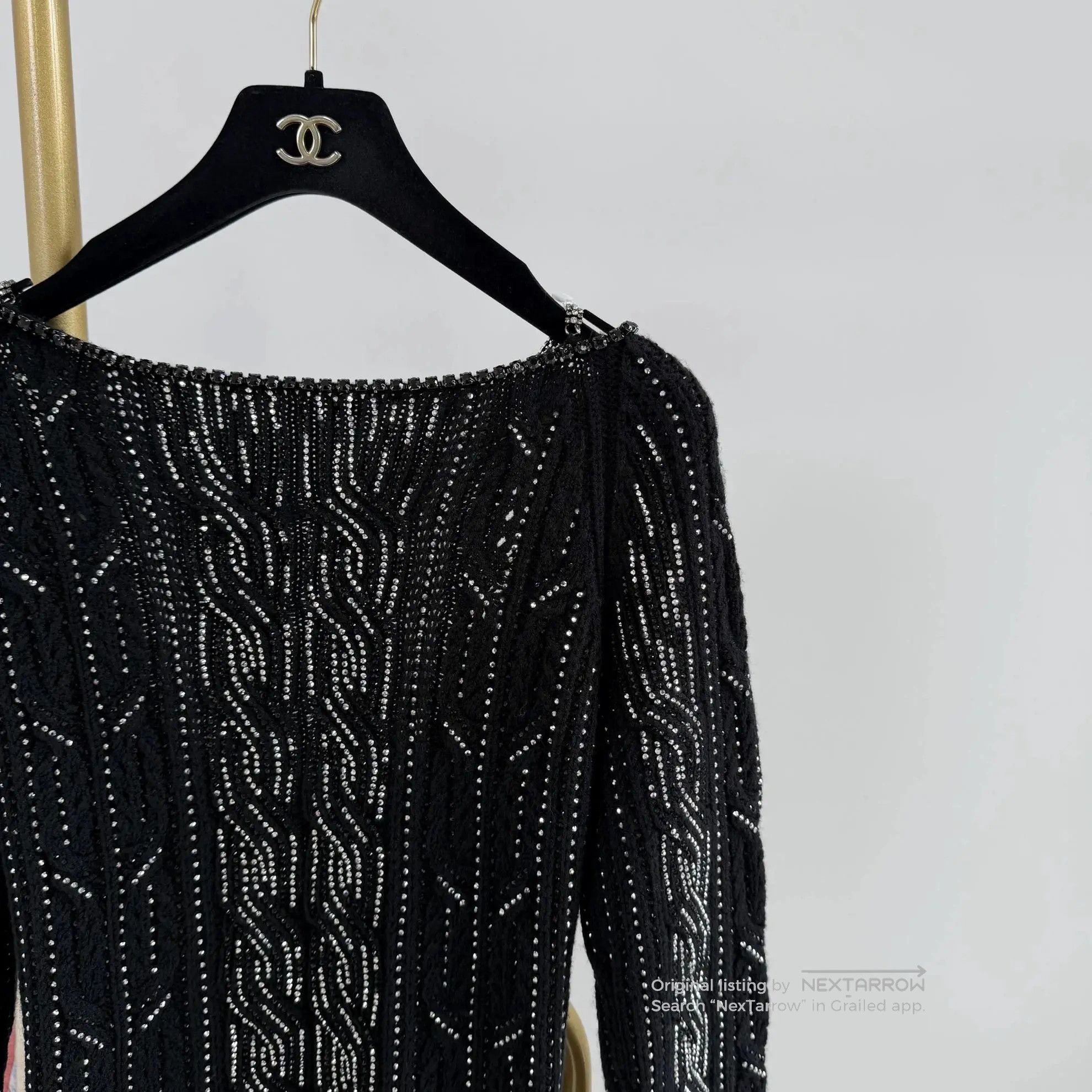 Es Black Beaded Knit Top 40, Women's — image 3 of 6