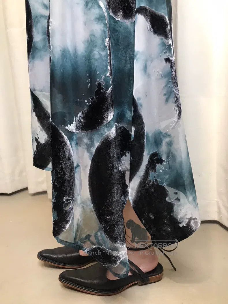 Yohji Yamamoto Yohji Yamamoto size 1 Dark Moon Flocked Dress Size S / US 4 / IT 40 - 6 Thumbnail