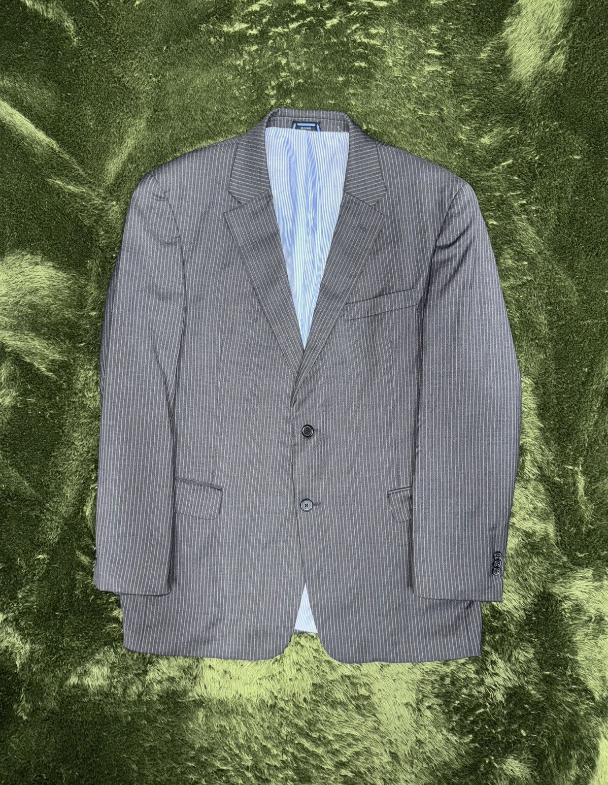 Tommy Hilfiger [42-44] tommy hilfiger USA wool stripe blazer jacket gray Size 42L - 1 Thumbnail
