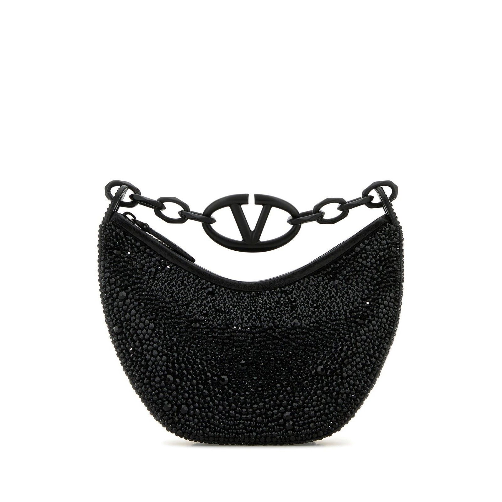 Valentino VALENTINO GARAVANI Embellished Moon Rhinestone Jewel Black L Size ONE SIZE - 1 Thumbnail