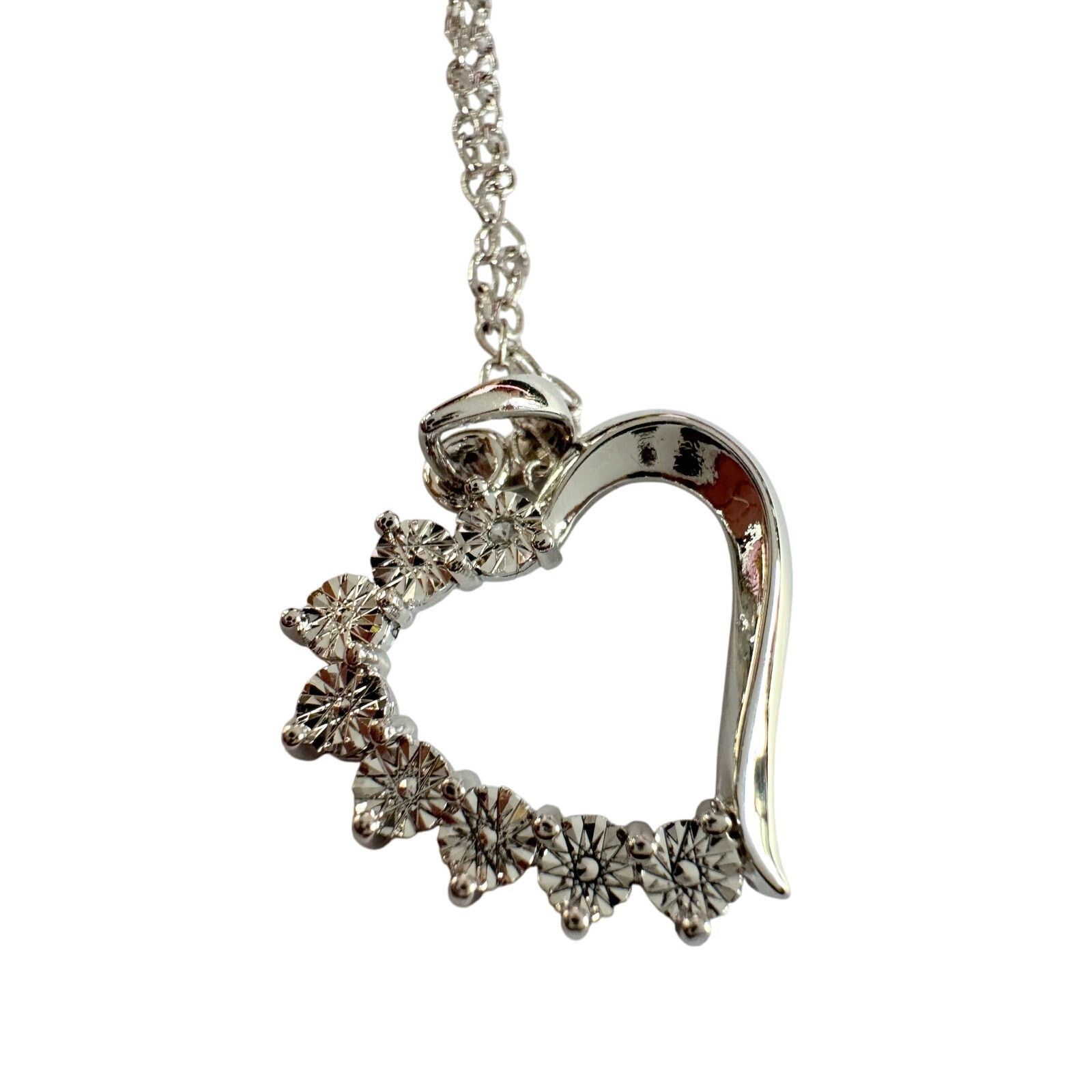 Other Beautiful Heart Necklace - Illusion Set Diamond Accent Size ONE SIZE - 6 Thumbnail