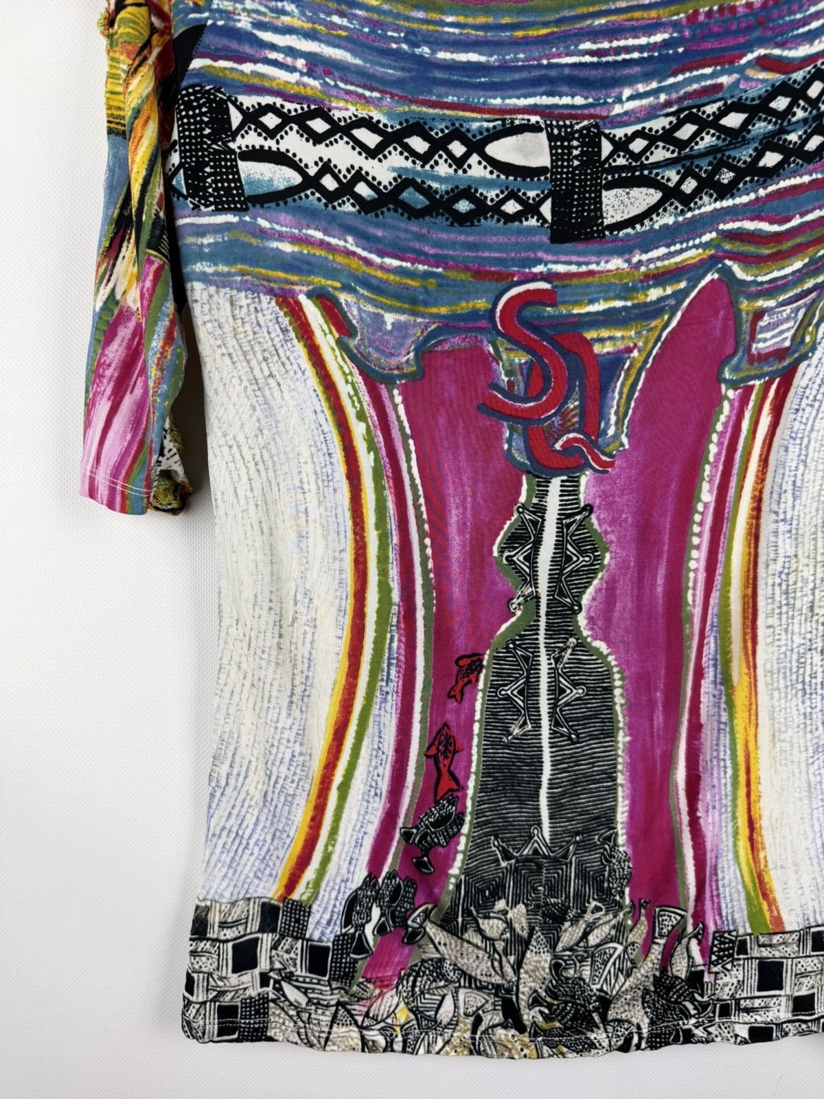 Other Save The Queen Ladies Y2K Patterned Top Tunic Blouse Size L / US 10 / IT 46 - 7 Thumbnail