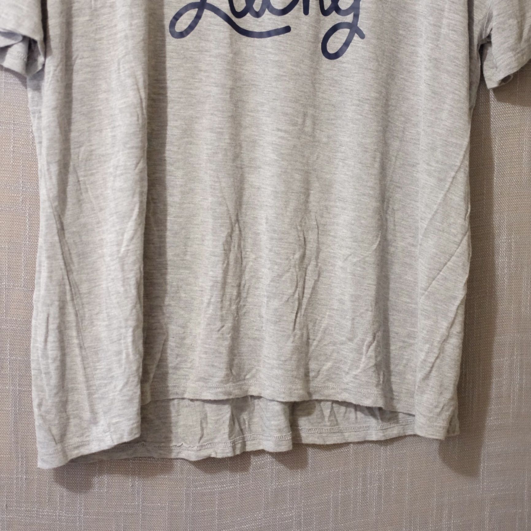 Lucky Brand VINTAGE Lucky Brand T-Shirt Womens XL Grey Spell Out Super Soft Size XL / US 12-14 / IT 48-50 - 4 Thumbnail
