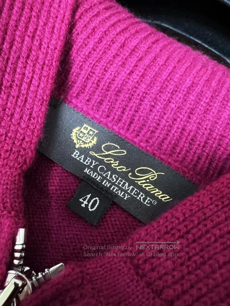 Loro Piana Loro Piana Purplish-red, full cashmere knitted coat Size XS / US 0-2 / IT 36-38 - 6 Thumbnail