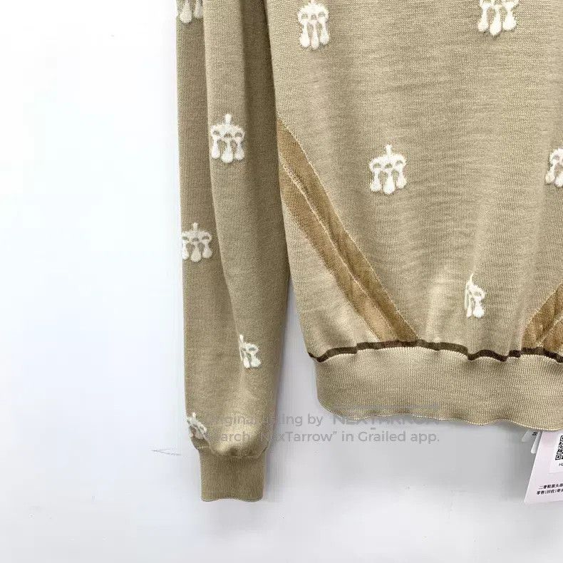 Hermes Hermes Brown Lock Stitch Embroidered Cashmere Wool Crew Ne Size XS / US 0-2 / IT 36-38 - 4 Thumbnail