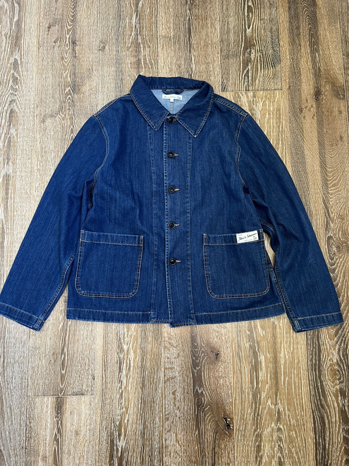 Merz B. Schwanen Merz b. Schwanen CROPPED WORKER'S DENIM JACKET Size US XL / EU 56 / 4 - 1 Thumbnail