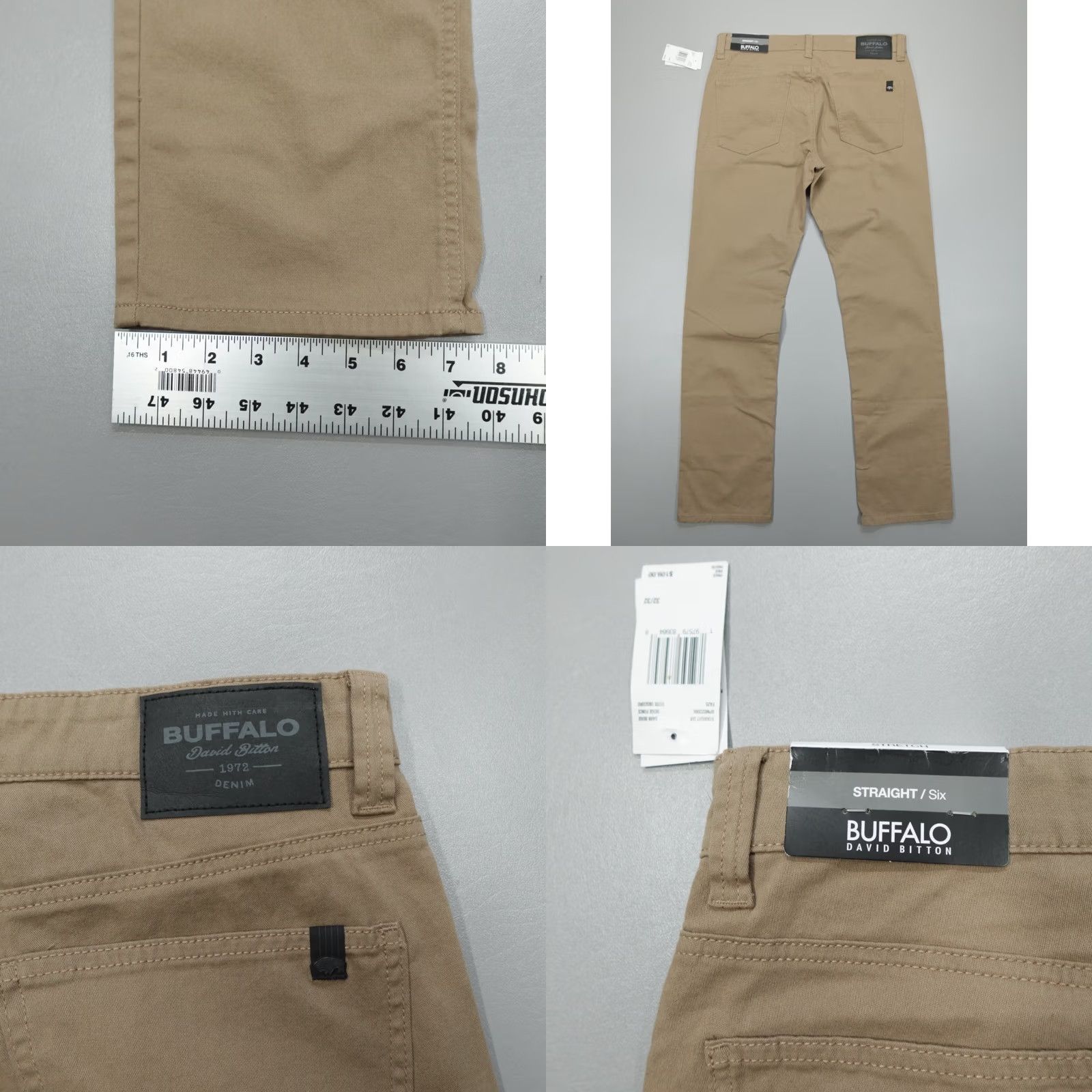 Buffalo David Bitton Buffalo David Bitton Jeans Beige Dark Straight Six Pants Men 32x32 Regular 5-Pocket Cotton Blend Denim Jeans Mens Size US 32 / EU 48 - 8 Thumbnail