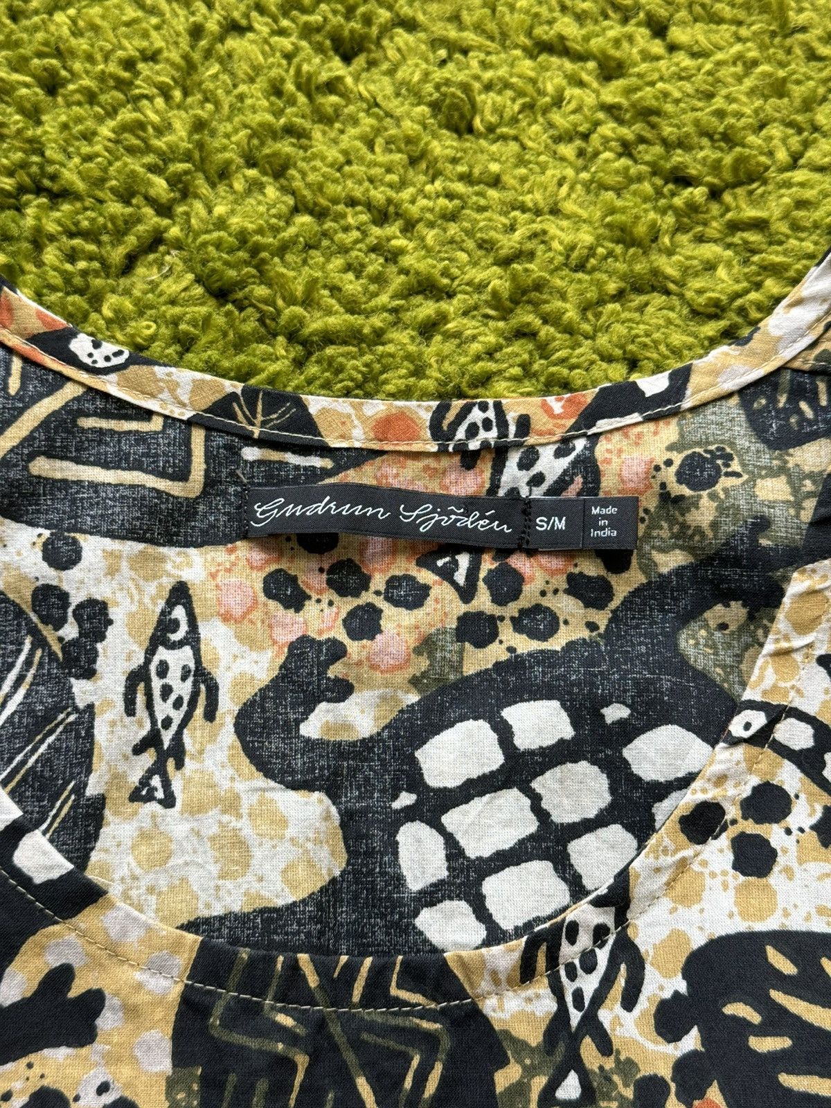 Designer 🐢 Gudrun Sjoden avant garde boho style turtles pattern dress Size M / US 6-8 / IT 42-44 - 6 Thumbnail