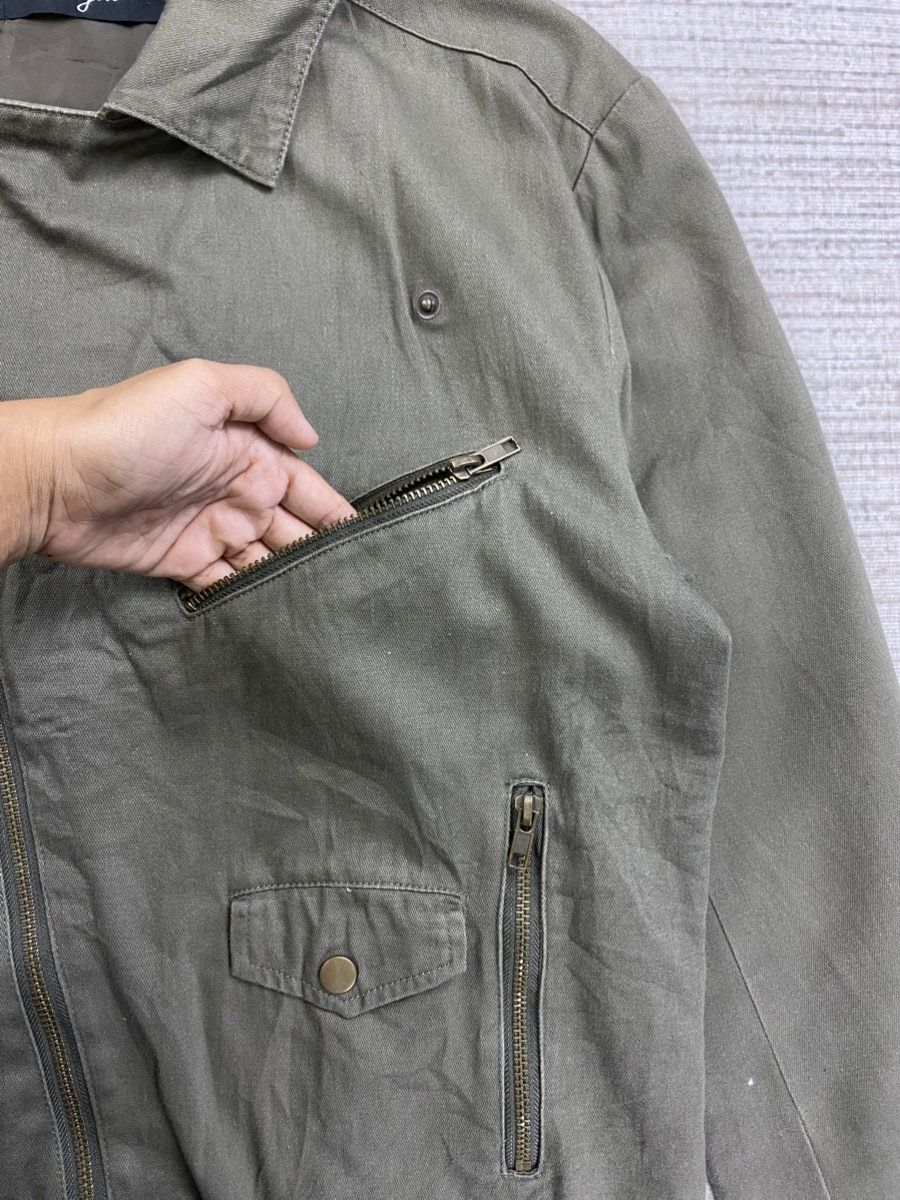 Japanese Brand × Le Grande Bleu (L.G.B.) × Vintage Vtg Japanese Brand Khaki Green Double Collar Cotton Jacket Size US M / EU 48-50 / 2 - 9 Thumbnail