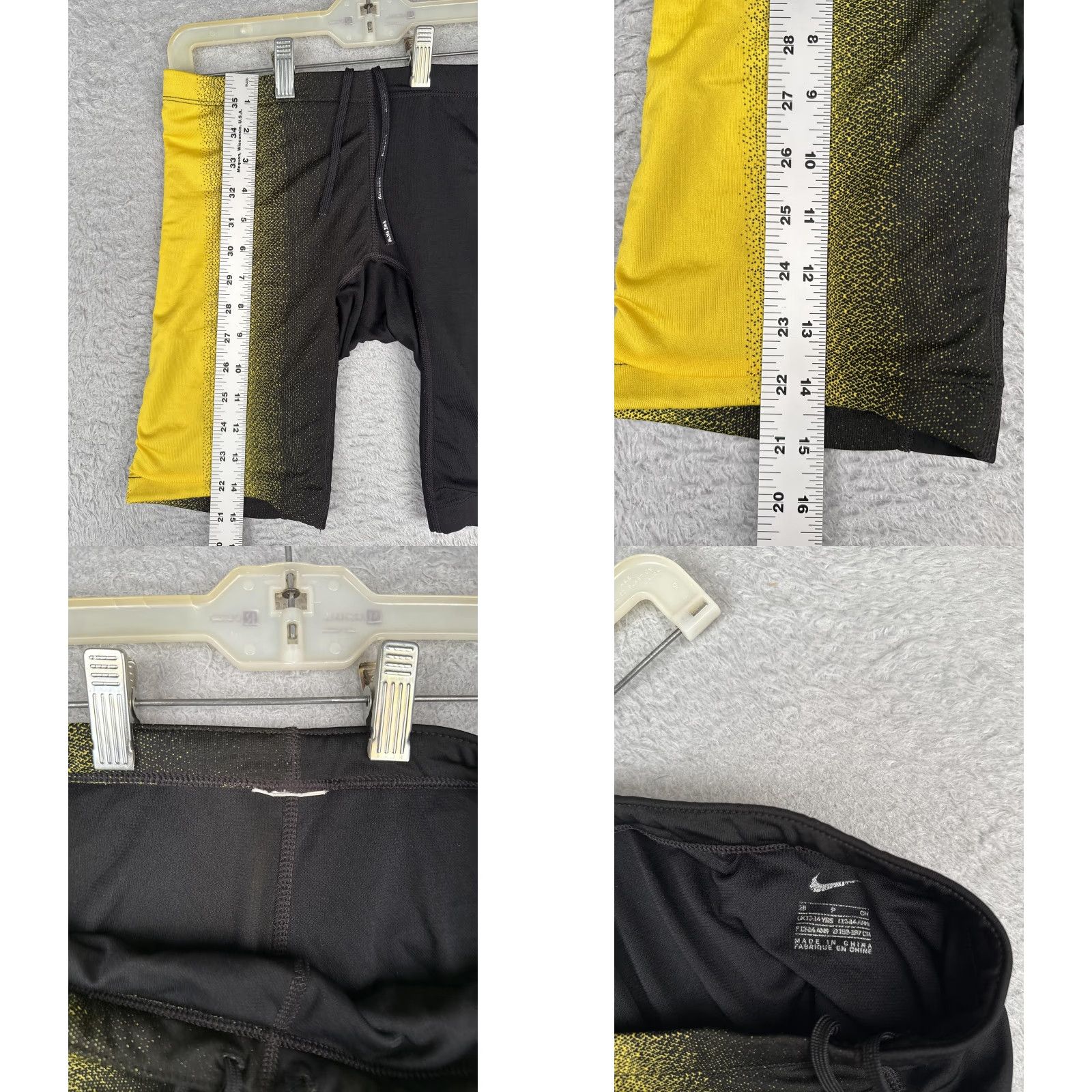 Nike VINTAGE? No. But Nike Swim Jammer Shorts Men 28 Black Yellow Gradient Ombré Drawstring Compression Size US 28 / EU 44 - 8 Thumbnail