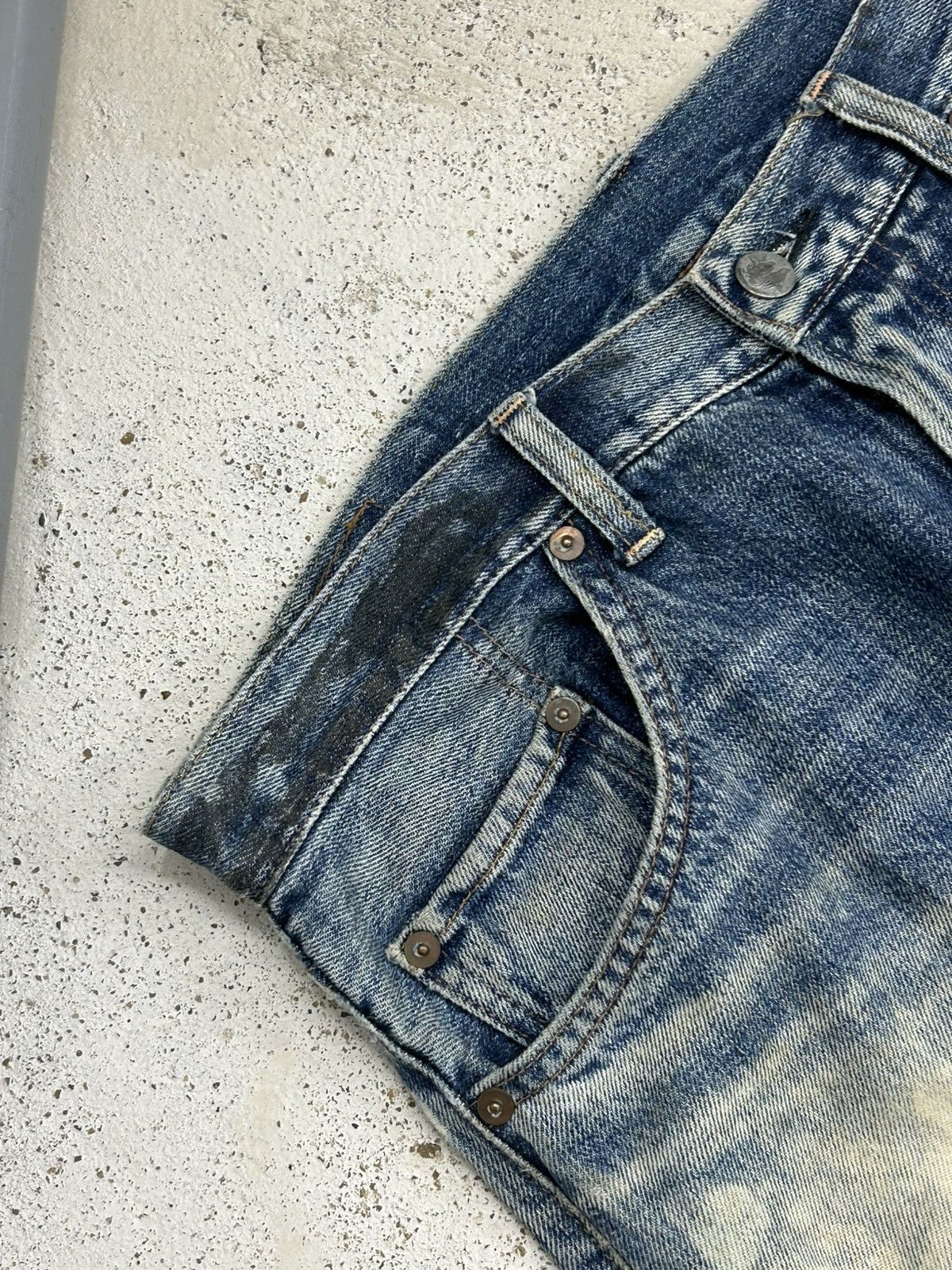 Le Grande Bleu (L.G.B.) Vintage Rna Jeans Mud Washed Dirty Distressed Jeans Size US 34 / EU 50 - 8 Thumbnail