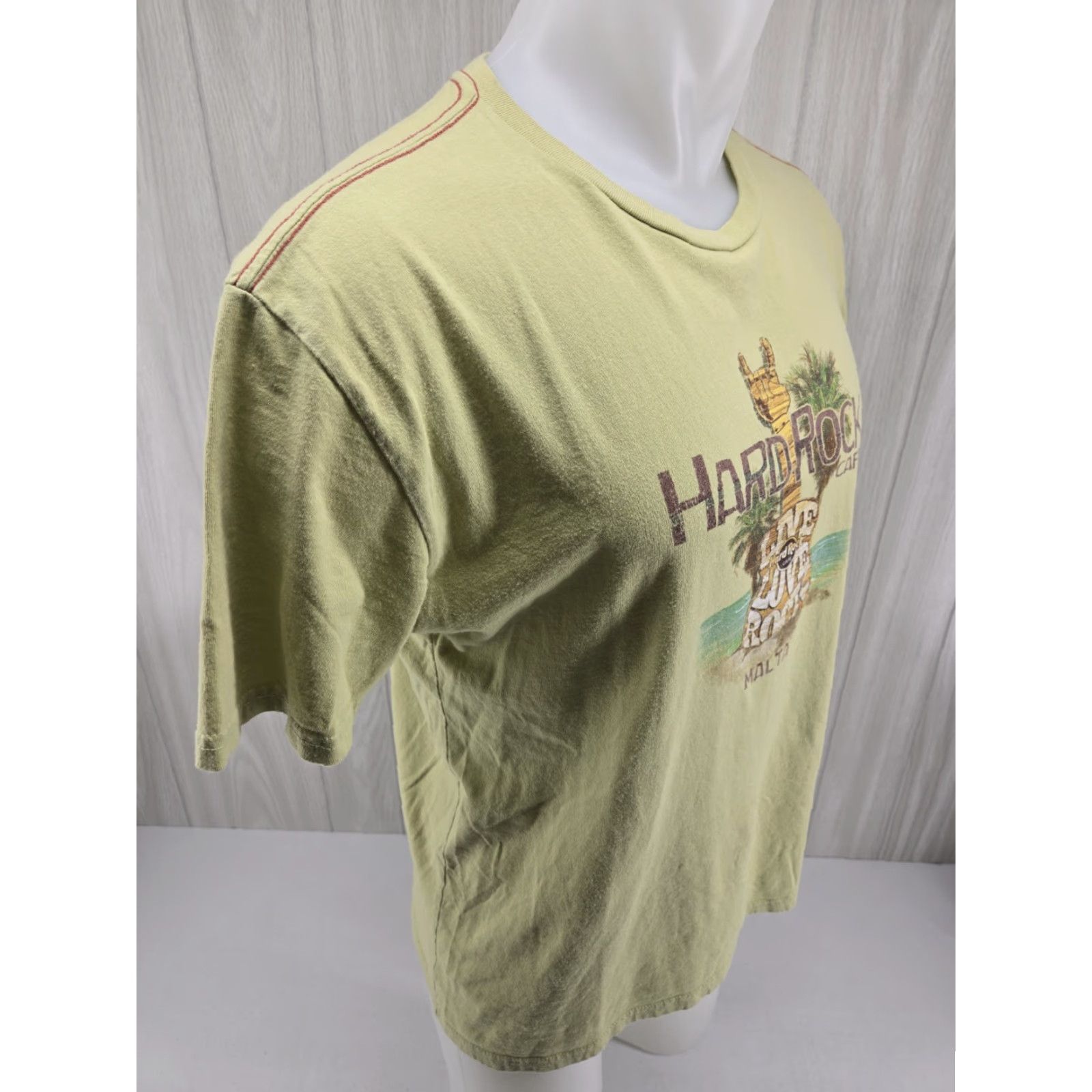 Hard Rock Cafe HARD ROCK CAFE Mens Malta Graphic T-Shirt Top L Green Size US L / EU 52-54 / 3 - 7 Thumbnail