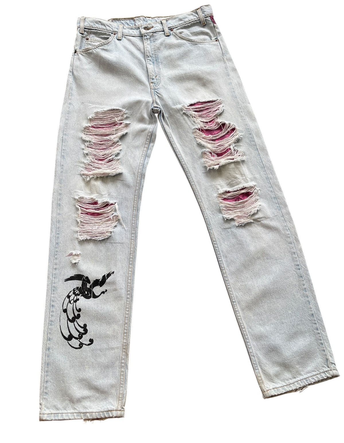Levi's Vintage Clothing Vintage Levis 1 of 1 Reworked Destroyed Denim Size US 33 - 5 Thumbnail