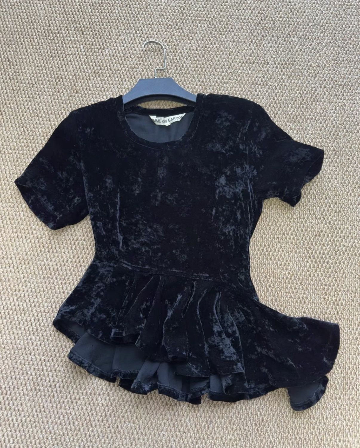 Comme des Garcons Comme des Garçons Ice Velvet Irregular Waist Ruffle Top K23 Size S / US 4 / IT 40 - 1 Thumbnail