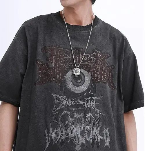 Japanese Brand Harajuku Evil Eye Print Short Sleeve T-Shirt Size US XL / EU 56 / 4 - 1 Thumbnail