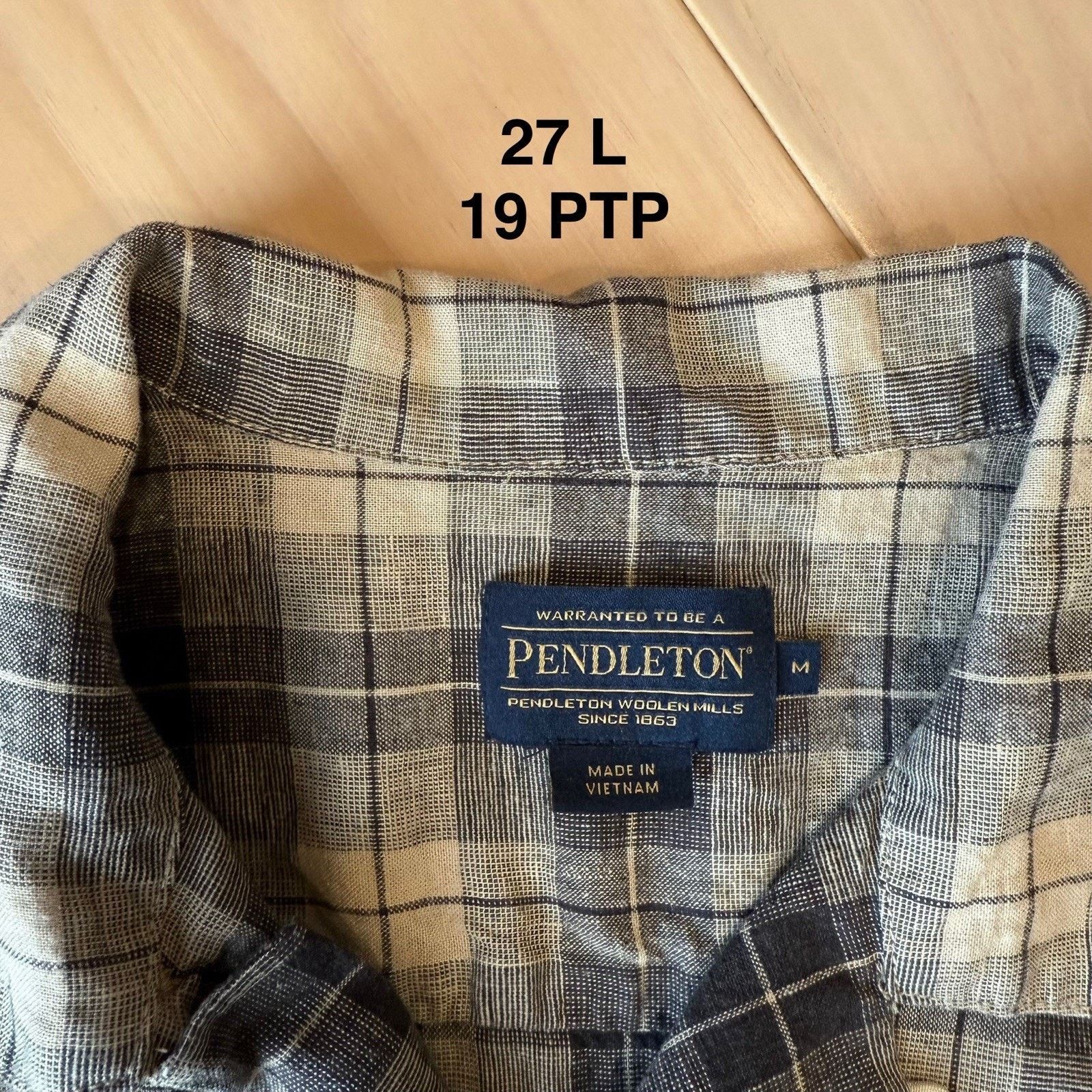 Pendleton Pendleton Loop Collar Shirt Medium Multicolor Linen Rayon Size US M / EU 48-50 / 2 - 5 Thumbnail