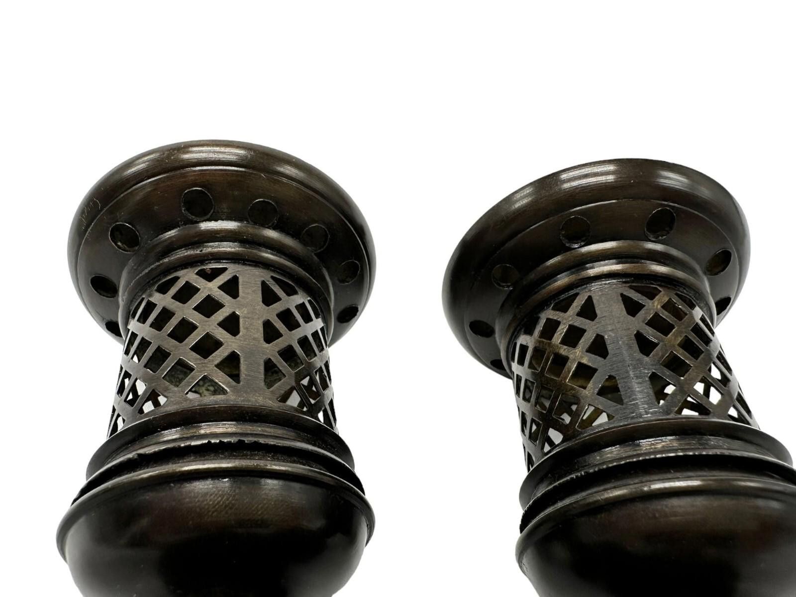 Unknown London Vintage 2 Unique Ancient Bronze Lantern Japan 19th Size ONE SIZE - 4 Thumbnail