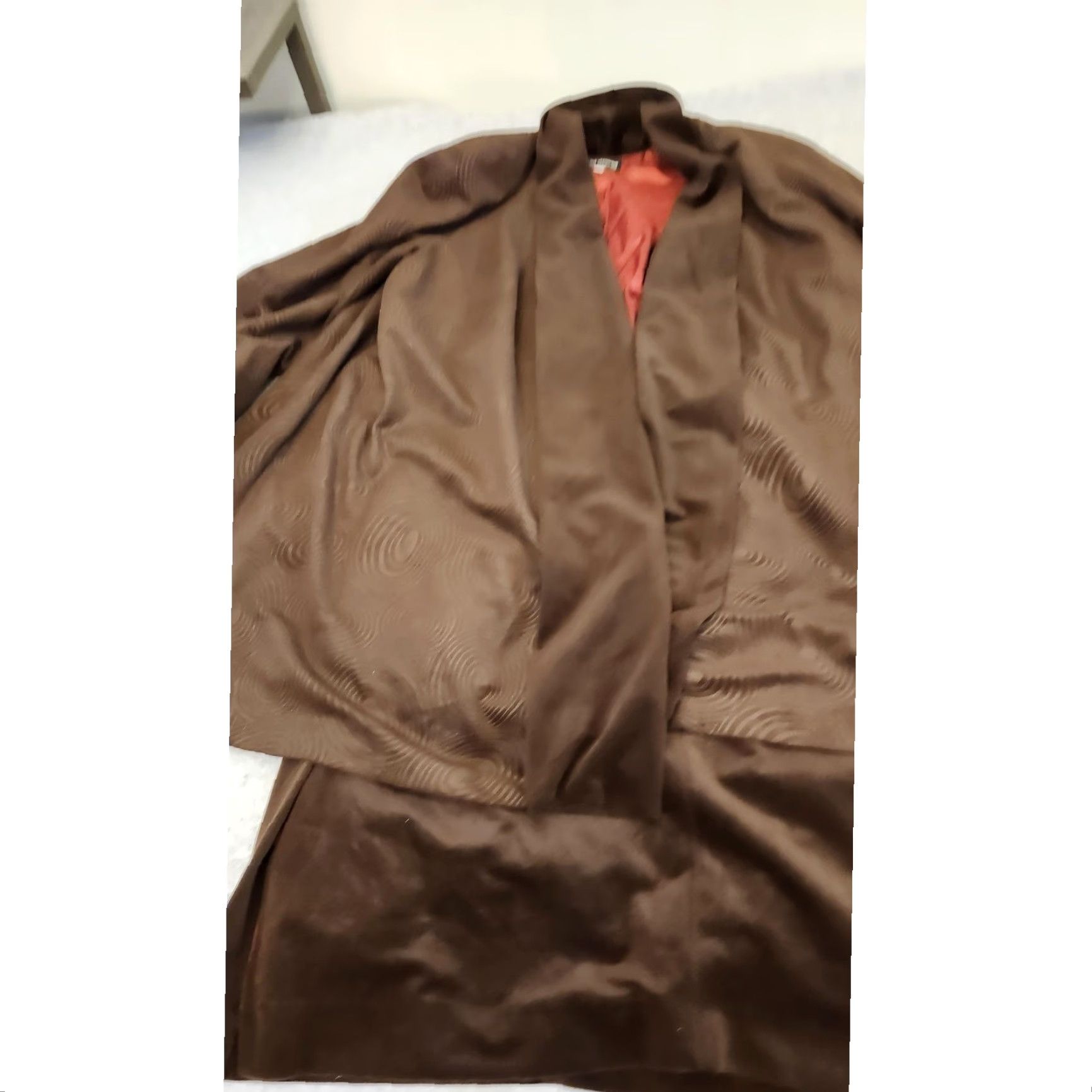 Vintage VINTAGE Chad Stevens 2 Piece Skirt Suit Set Womens 16W Brown Faux Suede Embossed USA Size 38" / US 16 / IT 52 - 4 Thumbnail