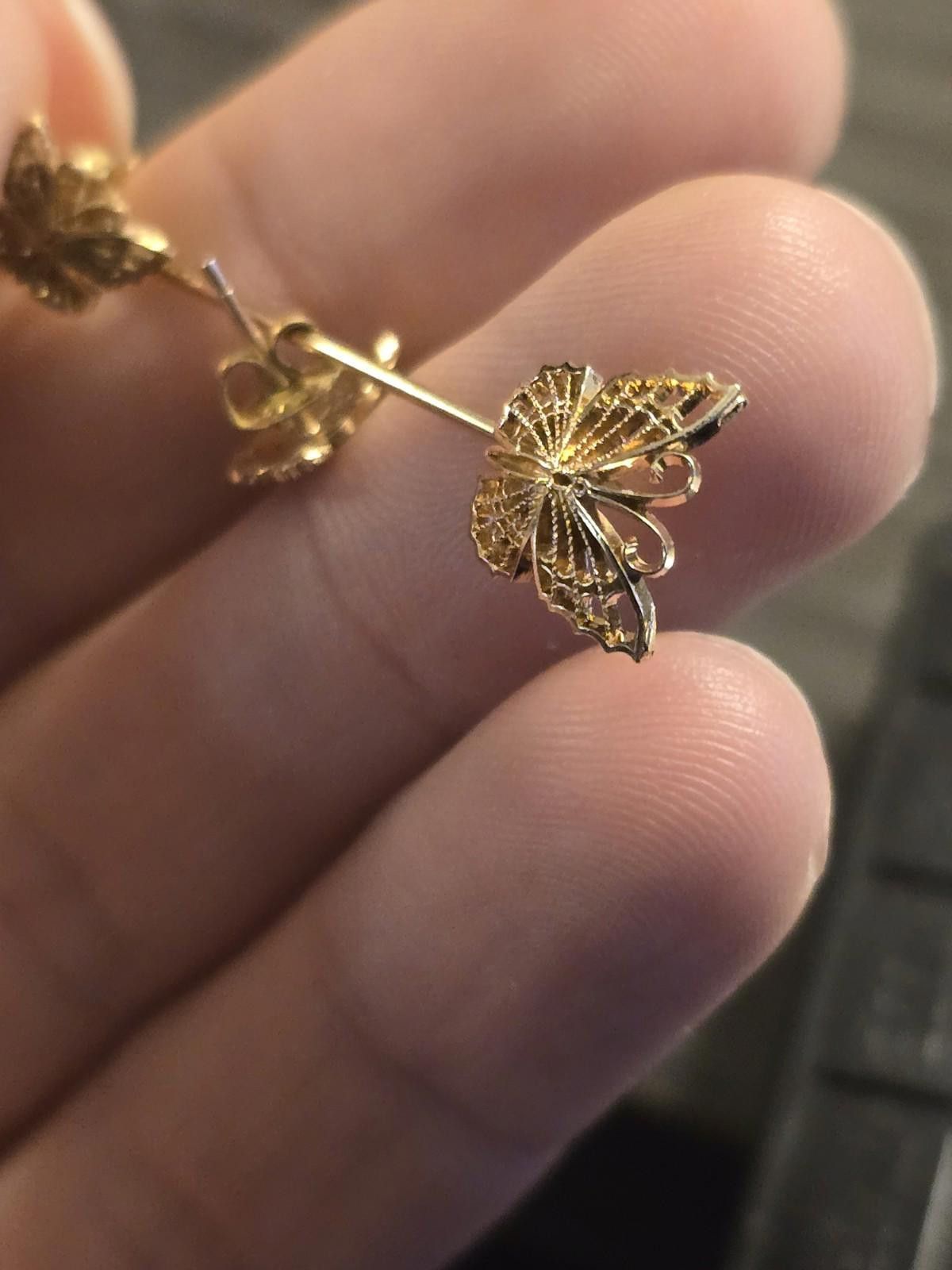 Walls Vintage Wells 12k GF Filigree Butterfly Earring & Pin Set Size ONE SIZE - 6 Thumbnail
