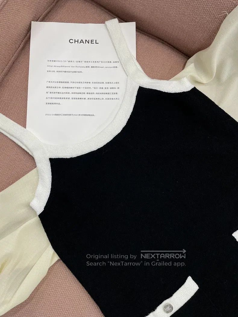 Chanel Chanel Black White Sling Dress Double C. Size US L / EU 52-54 / 3 - 2 Thumbnail