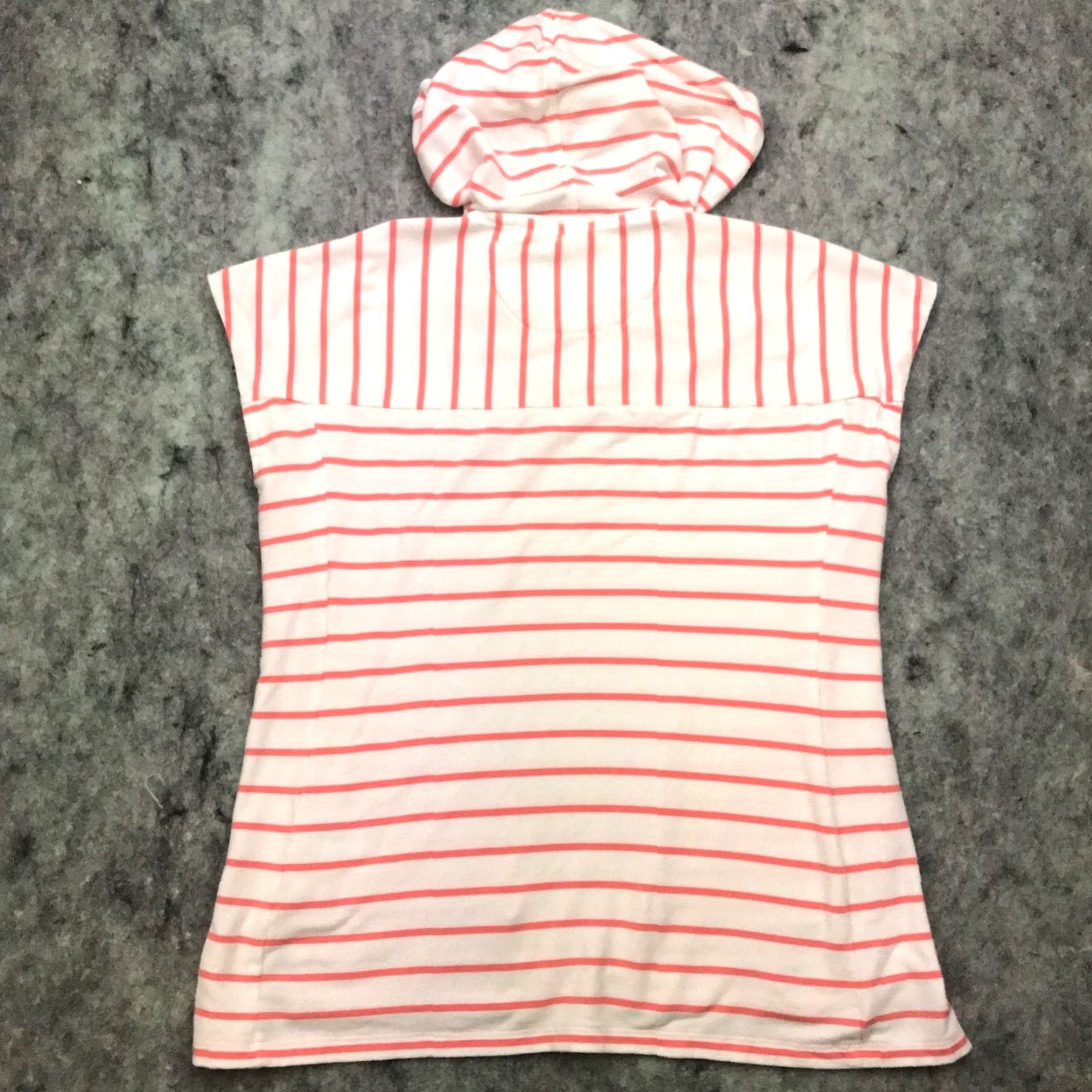 Talbots Talbots Womens Hoodie Small Peach Striped Sleeveless Sweatshirt Hooded Pockets V-Neck Casual Fall Winter Pink Sweatshirt Ladies (S) Size S / US 4 / IT 40 - 6 Thumbnail