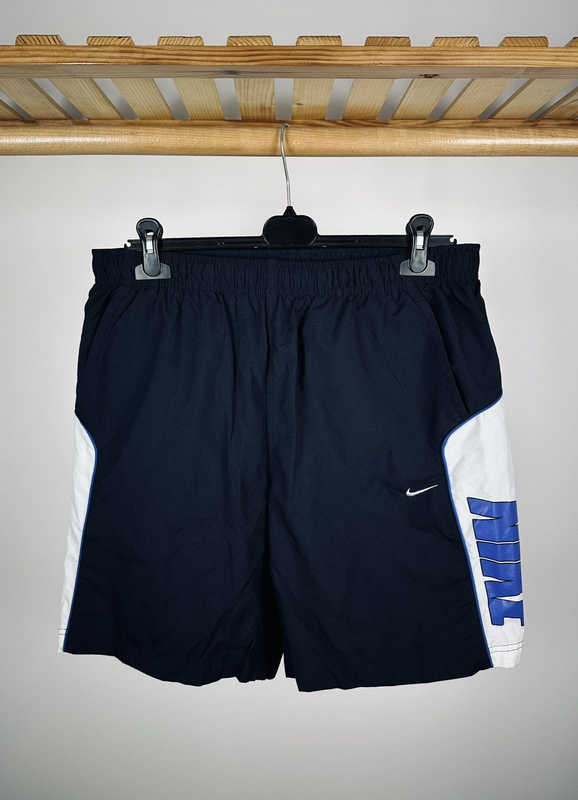 Nike × Vintage Vintage Nike Shorts Spellout Swoosh Side Logo Size L Size US 34 / EU 50 - 1 Thumbnail