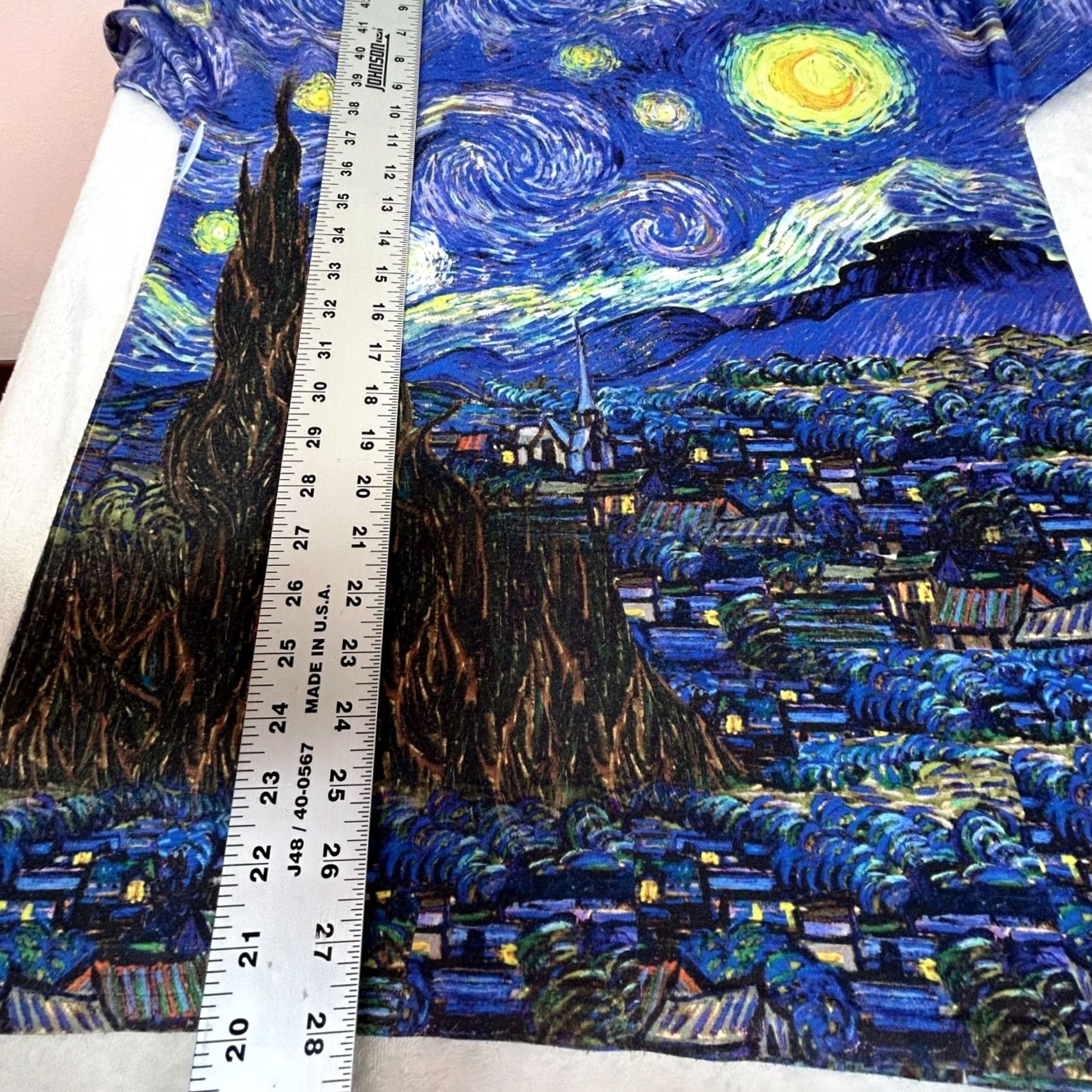Vintage Yizzam Vincent Van Gogh The Starry Night T-Shirt Mens Medium Blue Short Sleeve Size US M / EU 48-50 / 2 - 6 Thumbnail