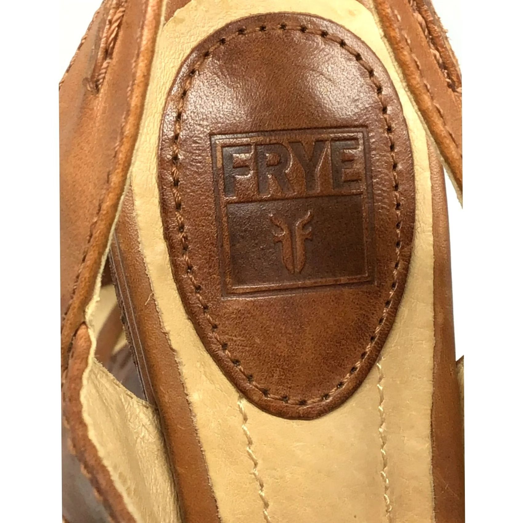 Frye VINTAGE Frye Women’s Leather Wedge Heels #1510 Shoes Brown 8M Platform Adjustable Strap Womens 8M Heels Brown Frye Wedge Shoes Size US 8 / IT 38 - 6 Thumbnail