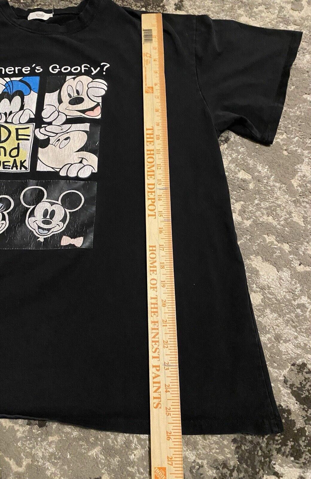 Designer Vtg Disney World Goofy Hide & Seek Black T Shirt | Large Size US L / EU 52-54 / 3 - 2 Thumbnail