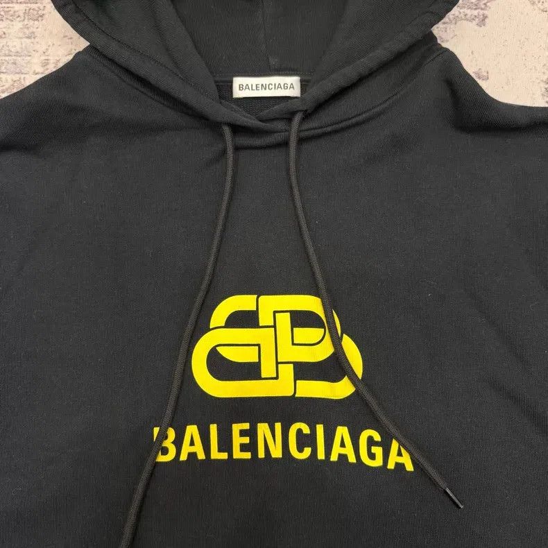 Balenciaga Balenciaga Black and Yellow Snap Hooded Sweatshirt Size US XS / EU 42 / 0 - 5 Thumbnail
