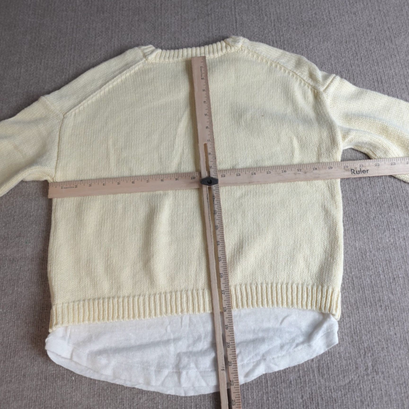 Henri Bendel Henri Bendel Sweater Pullover Womens S Beige White Wool Cashmere Cotton Crew Neck Long Sleeve Knit Regular Size S / US 4 / IT 40 - 6 Thumbnail