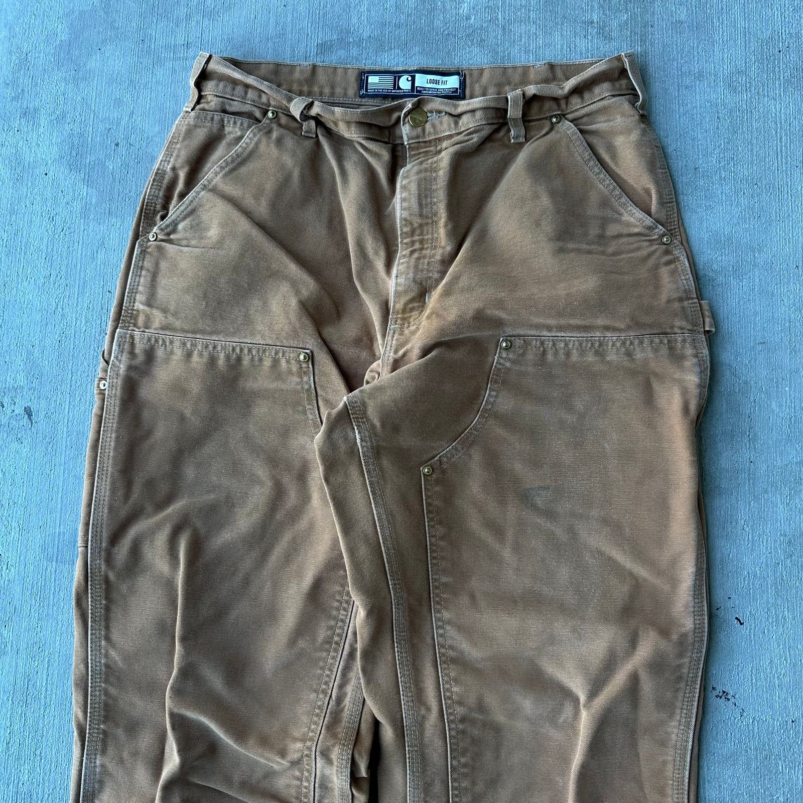 Carhartt × Vintage Carhartt brown double knee work wear carpenter pants Size US 33 - 2 Thumbnail