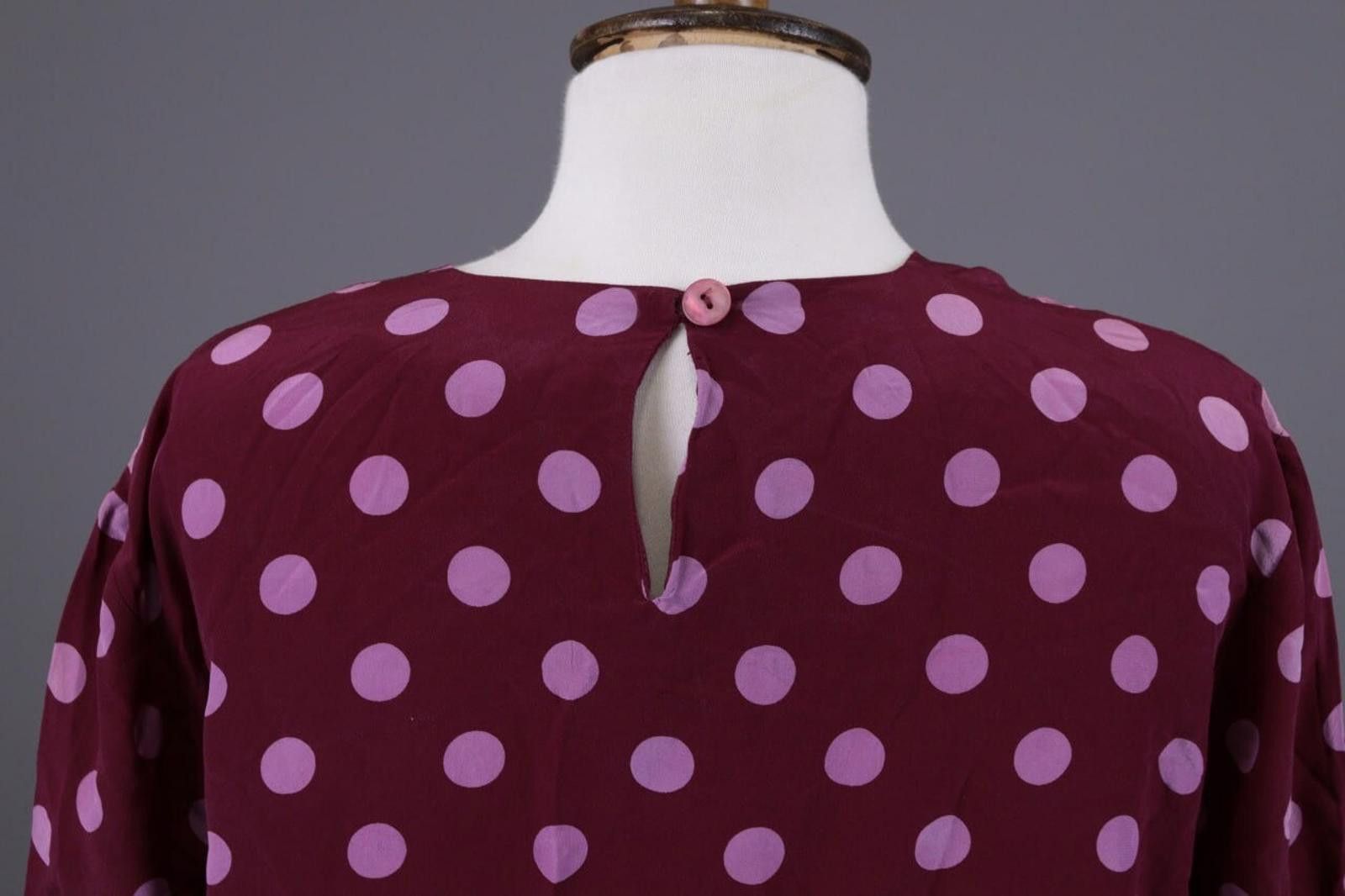 Polo Ralph Lauren Laurel Purple Polka Dot Silk Short Sleeve Top Shirt Size 42 Size M / US 6-8 / IT 42-44 - 10 Thumbnail