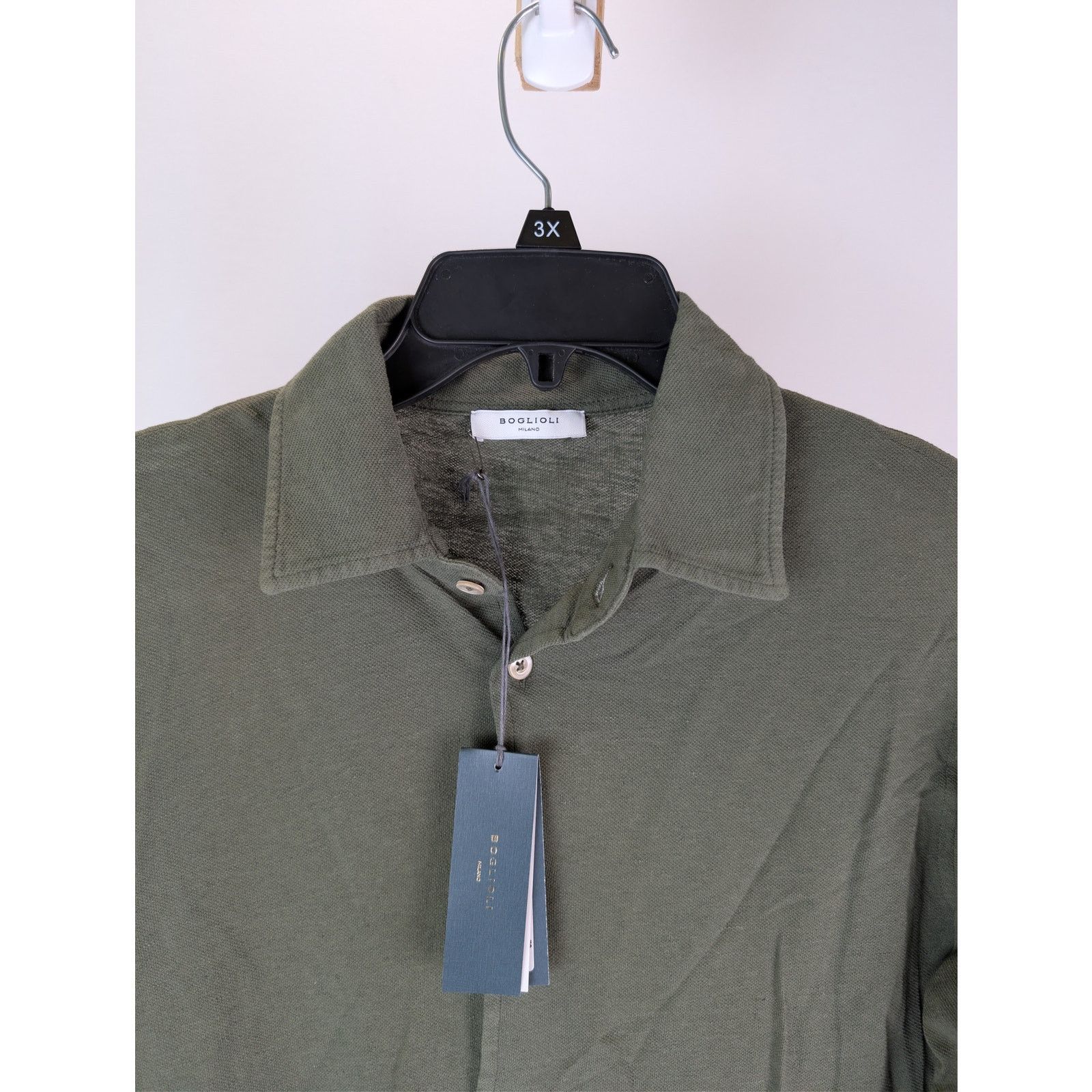 Boglioli o1rshd1 CC20 Cotton French Collar Shirt in Dark Green Size US S / EU 44-46 / 1 - 7 Thumbnail
