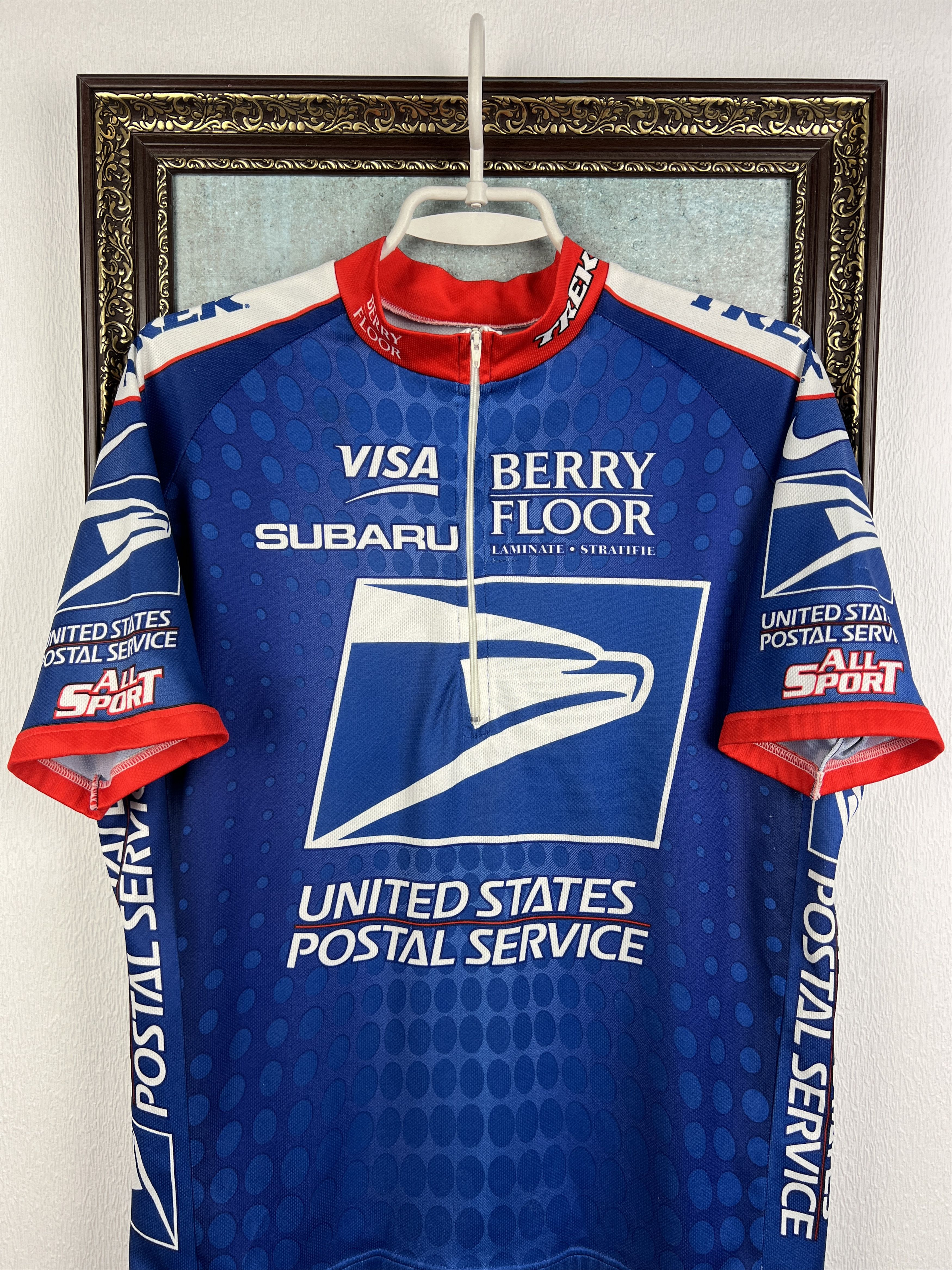 Nike USA Postal Service USPS Cycling Biking Jersey Shirt Size US L / EU 52-54 / 3 - 2 Thumbnail