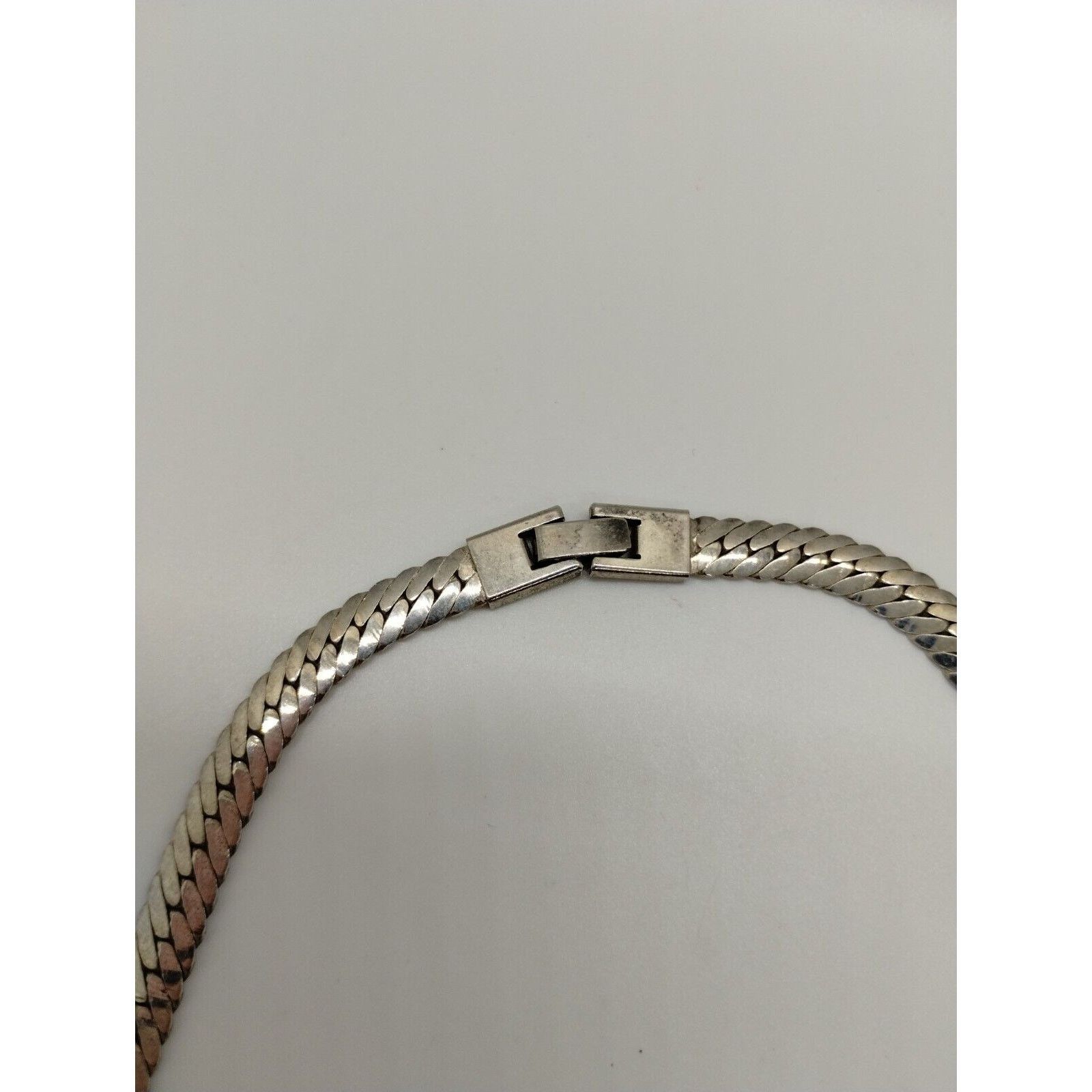 Vintage Silver Tone Herring Bone Chain Necklace - Faux Size ONE SIZE - 4 Thumbnail