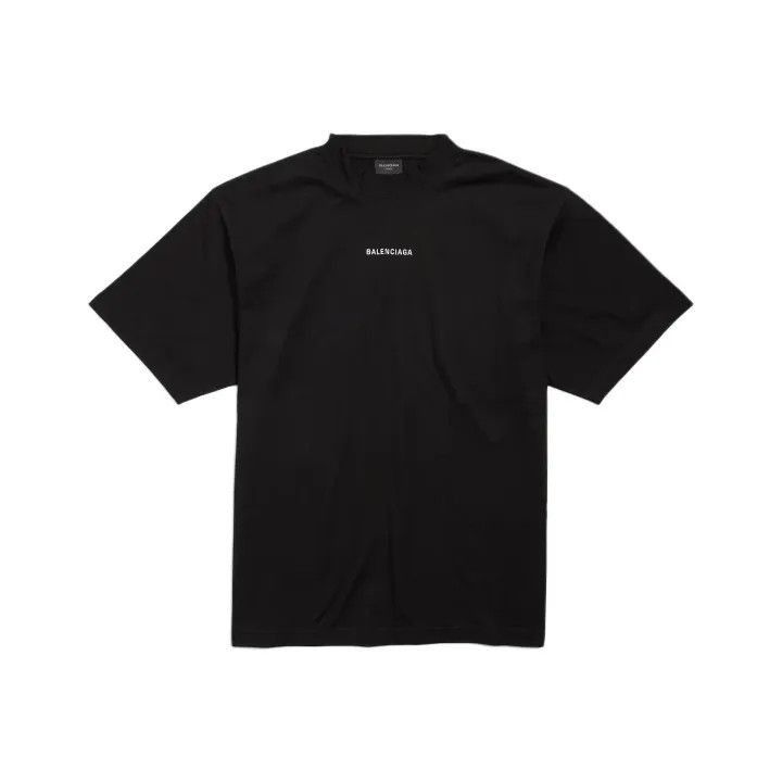 Balenciaga Balenciaga Black Logo Print Short Sleeve TShirt