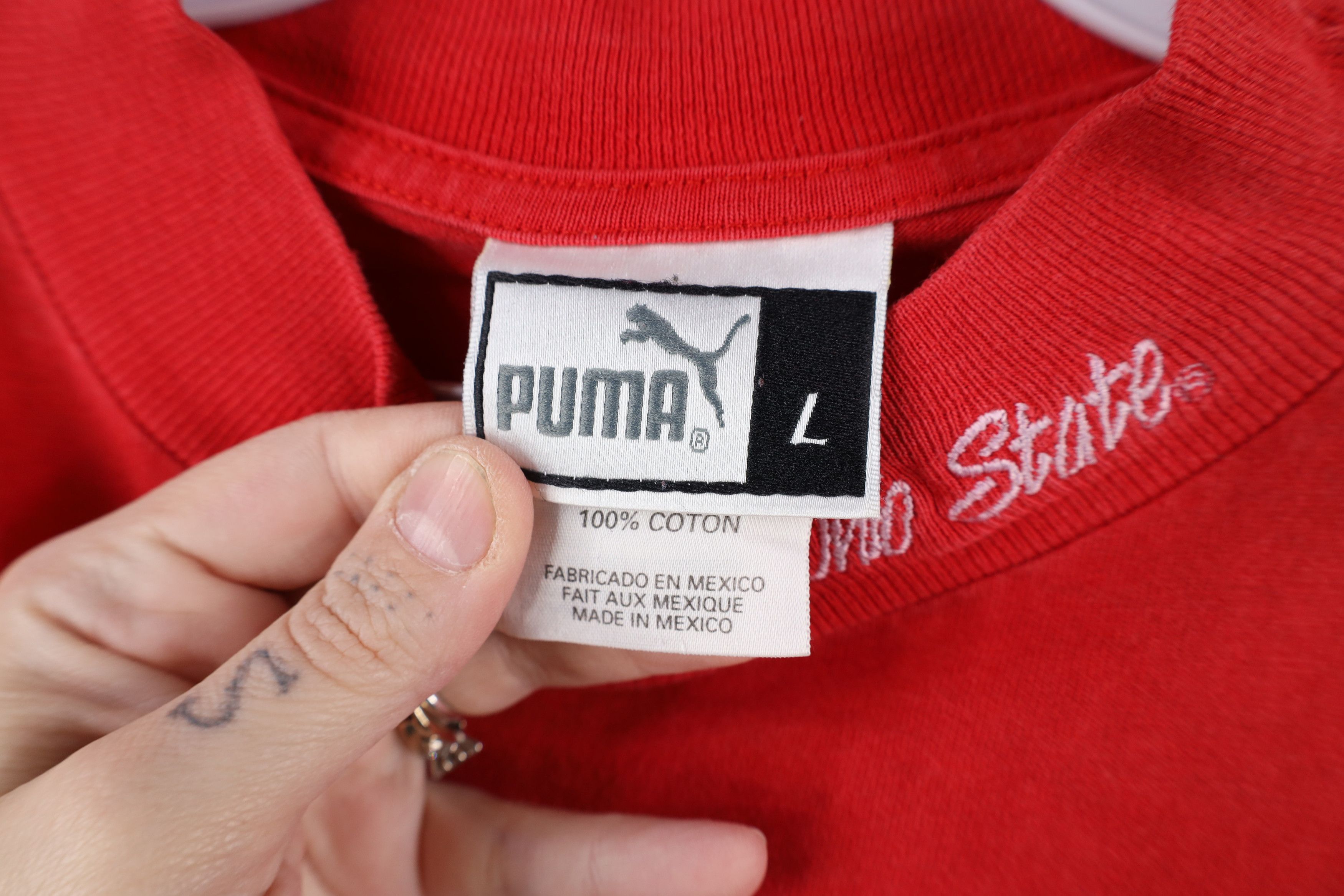 Puma × Vintage Vintage 90s Puma Ohio State University Mock Neck T-Shirt Size US L / EU 52-54 / 3 - 8 Thumbnail