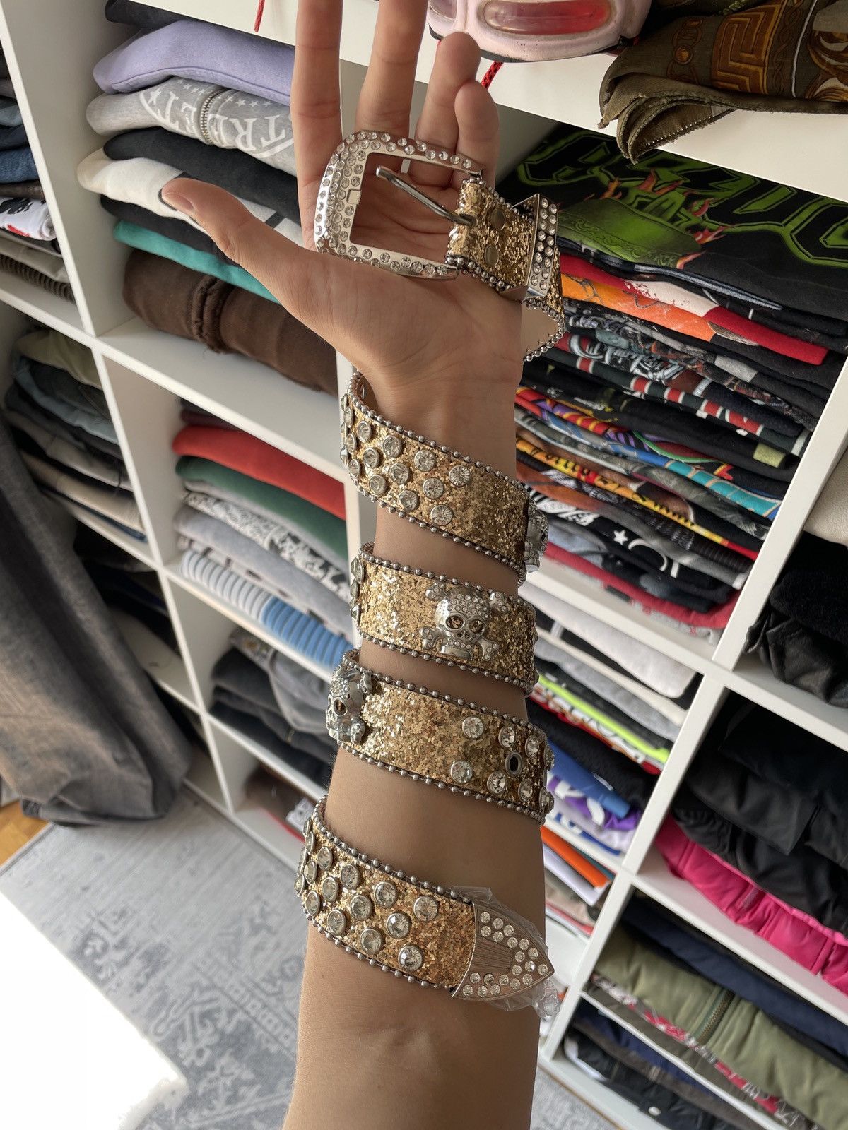 Other Y2K Vintage Avant Garde Belt Rhinestones Skulls Japanese Size ONE SIZE - 1 Thumbnail