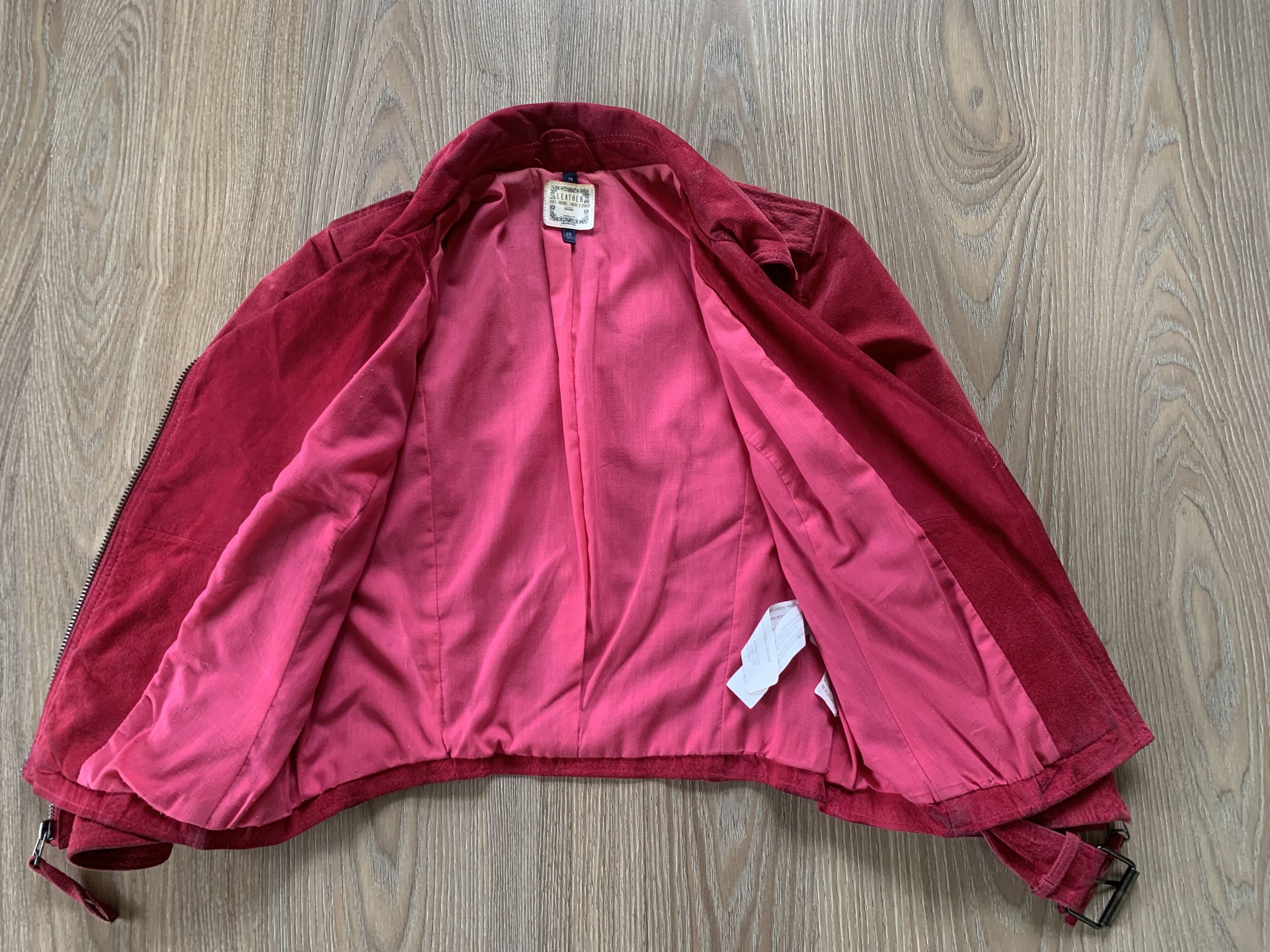 Bershka Bershka Pink Leather Suede Biker Jacket Size M / US 6-8 / IT 42-44 - 5 Thumbnail