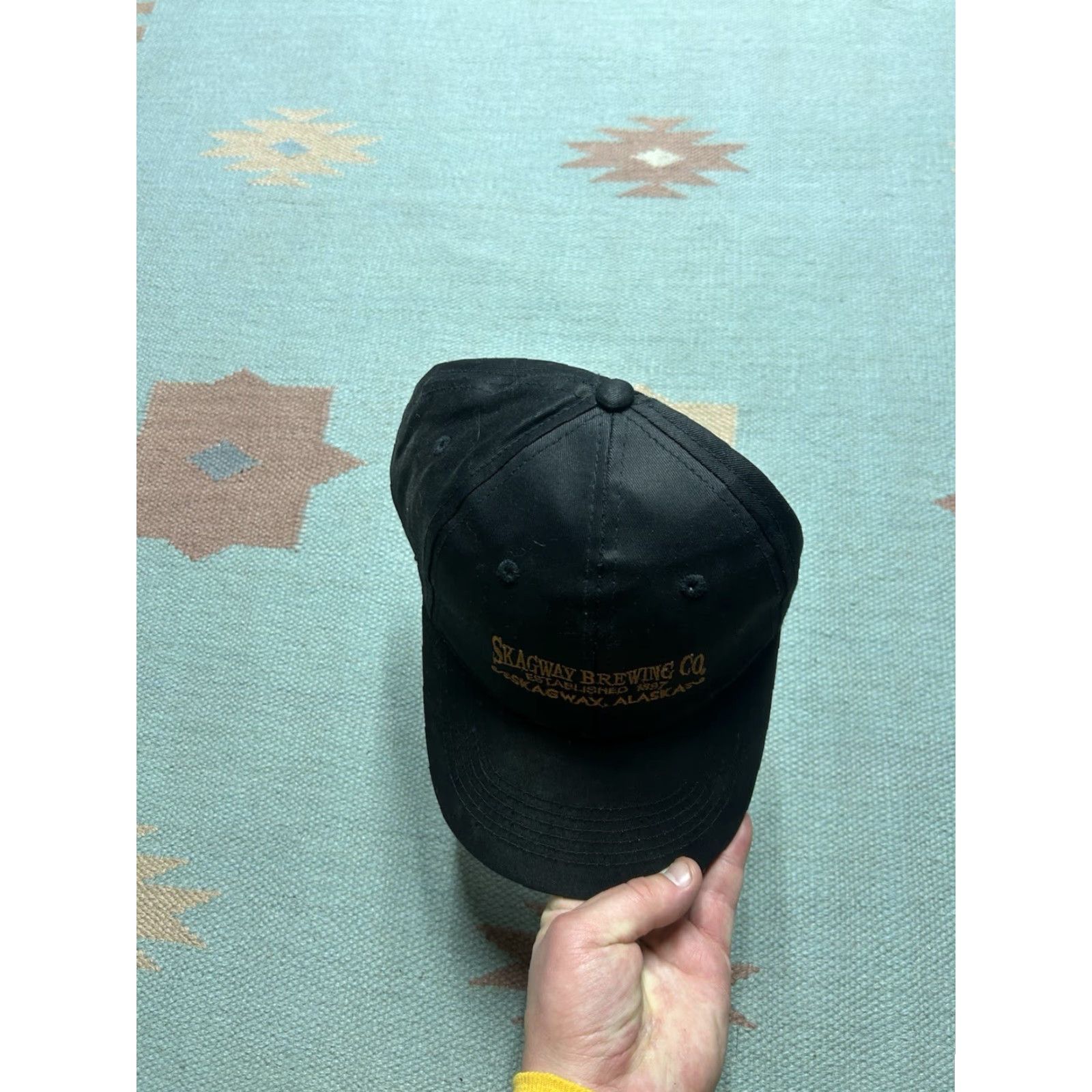 Vintage VINTAGE SnapBack hat cap Skagway brewing Alaska black adjustable beer Mens Adjustable Black Snapback Size ONE SIZE - 3 Thumbnail