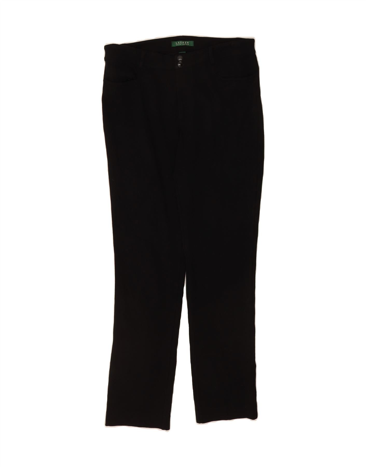 Ralph Lauren Womens Slim Casual Trousers US 8 Medium W34 L37 Black Rayon Size 27" / US 4 / IT 40 - 1 Thumbnail