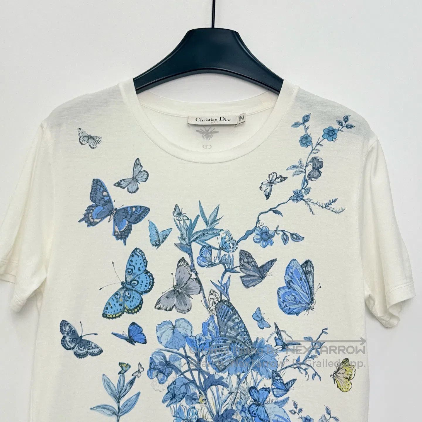 Dior Dior Blue Butterfly Floral Jouy Print T-Shirt| Size M / US 6-8 / IT 42-44 - 2 Thumbnail