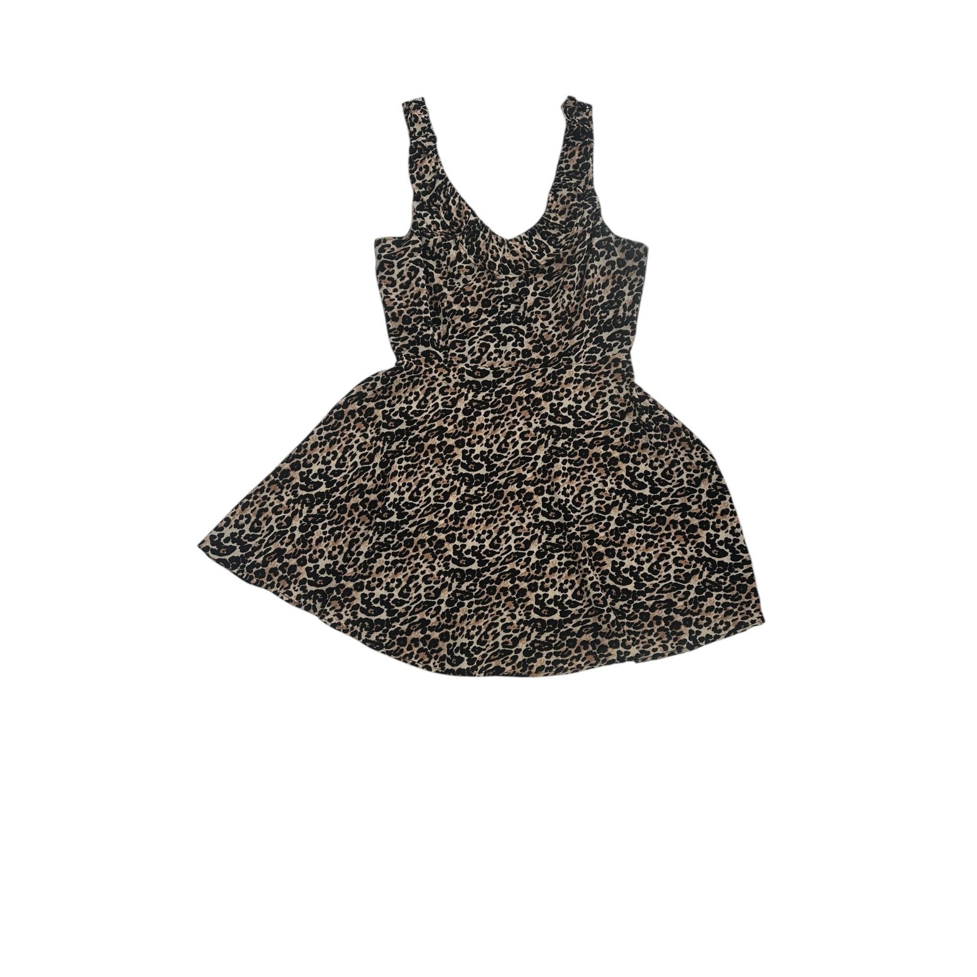 Other Crystal Doll Dress - Leopard Print Cowl Neck Mini - Size 11 Size XL / US 12-14 / IT 48-50 - 4 Thumbnail