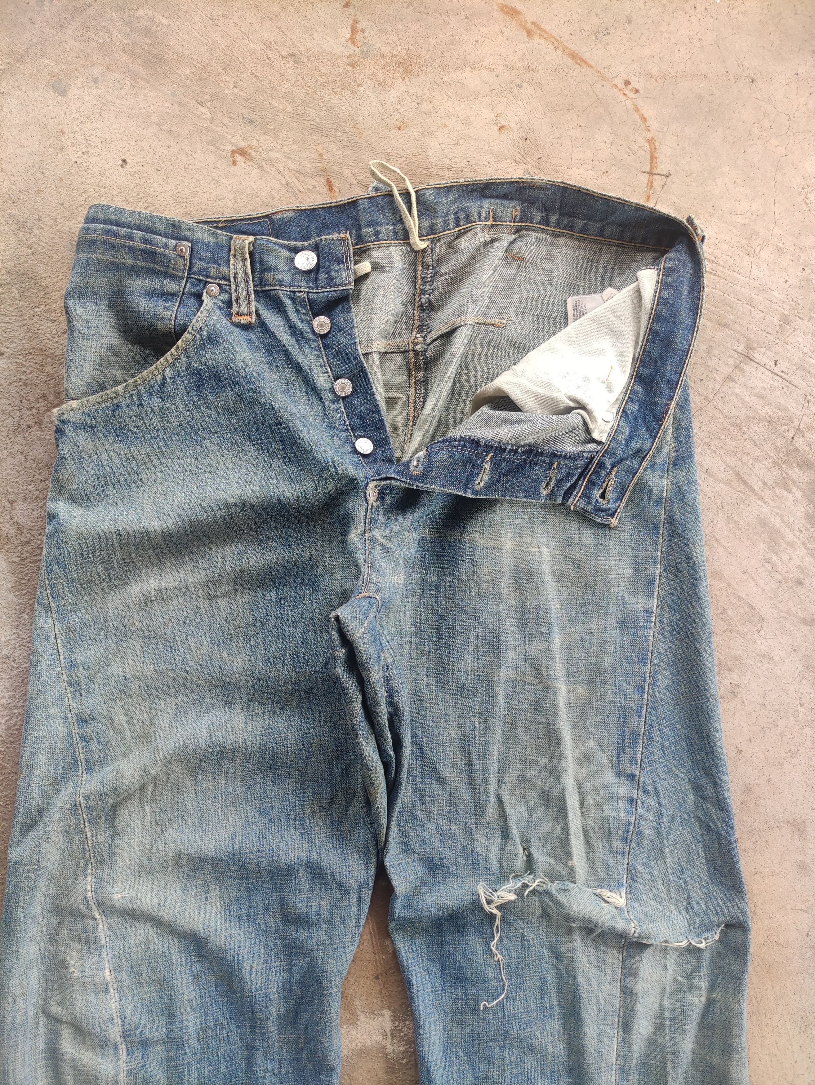 Levi's Vintage Levis Jean Baggy Button Distressed Faded Denim Size US 34 / EU 50 - 3 Thumbnail