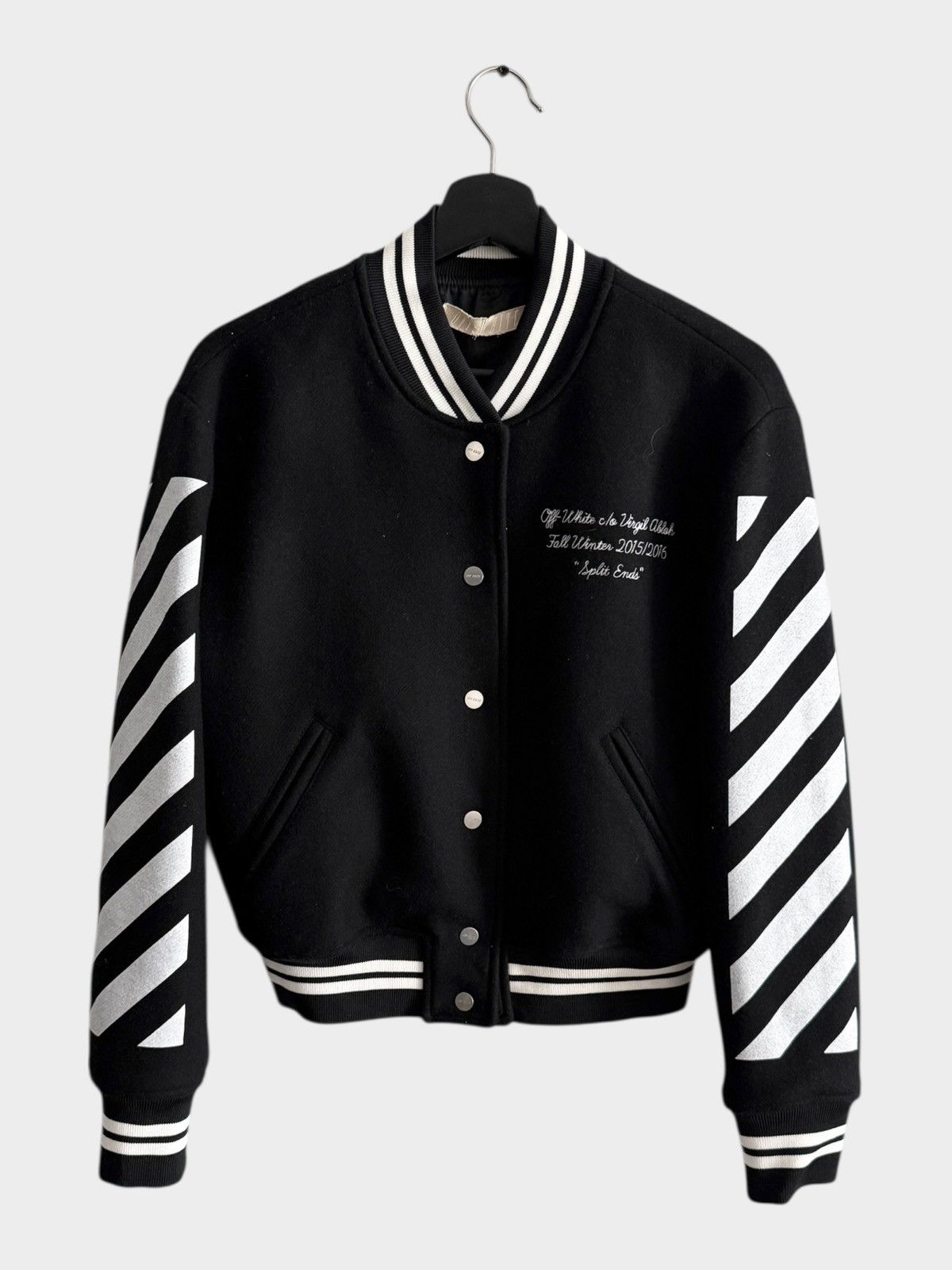 Off-White ARCHIVAL! Off-White Striped-sleeves Bomber Jacket Size US S / EU 44-46 / 1 - 1 Thumbnail