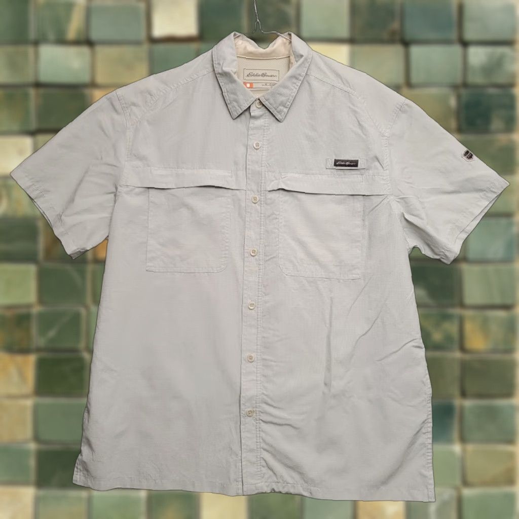 Eddie Bauer VINTAGE Eddie Bauer Shirt Mens XL Green Micro Check Performance Vented Outdoor Classic Size US XL / EU 56 / 4 - 1 Thumbnail