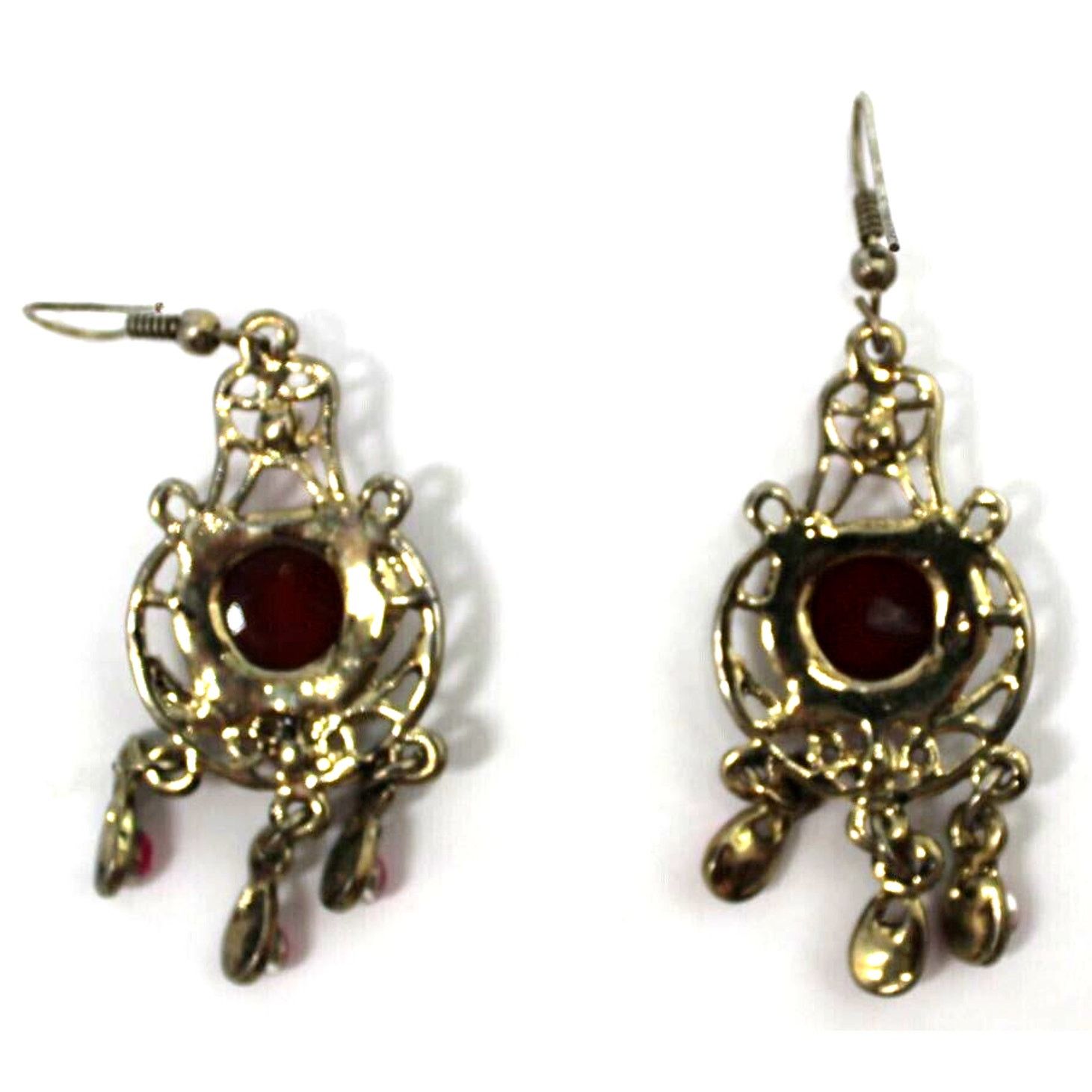 Other Vintage Pink Rhinestone Dangle Earrings • Goldtone •2" Drop Size ONE SIZE - 2 Thumbnail