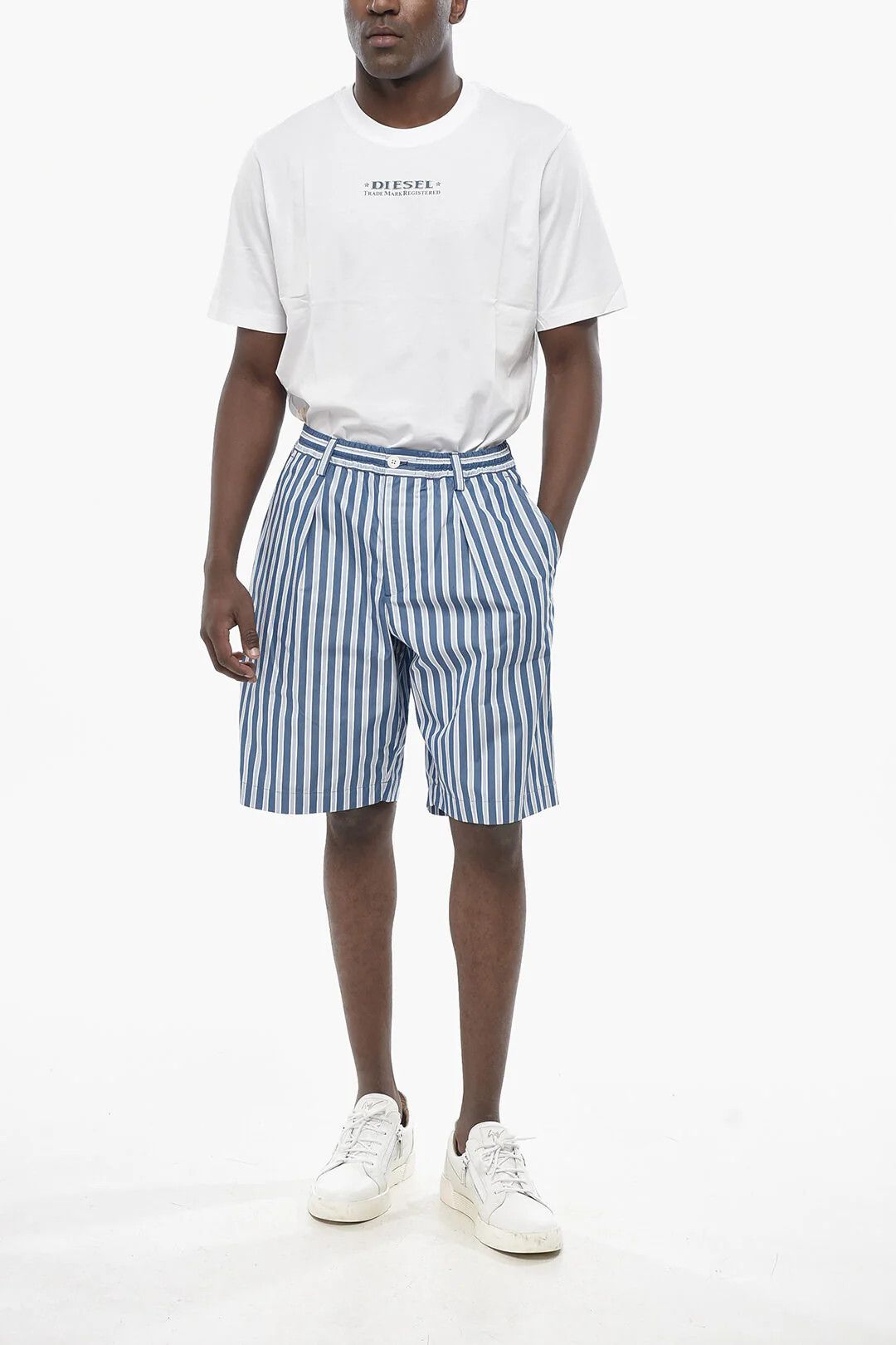 Marni og1mm0326 Cotton 1-Pleat Short in Light Blue Size US 32 / EU 48 - 4 Thumbnail