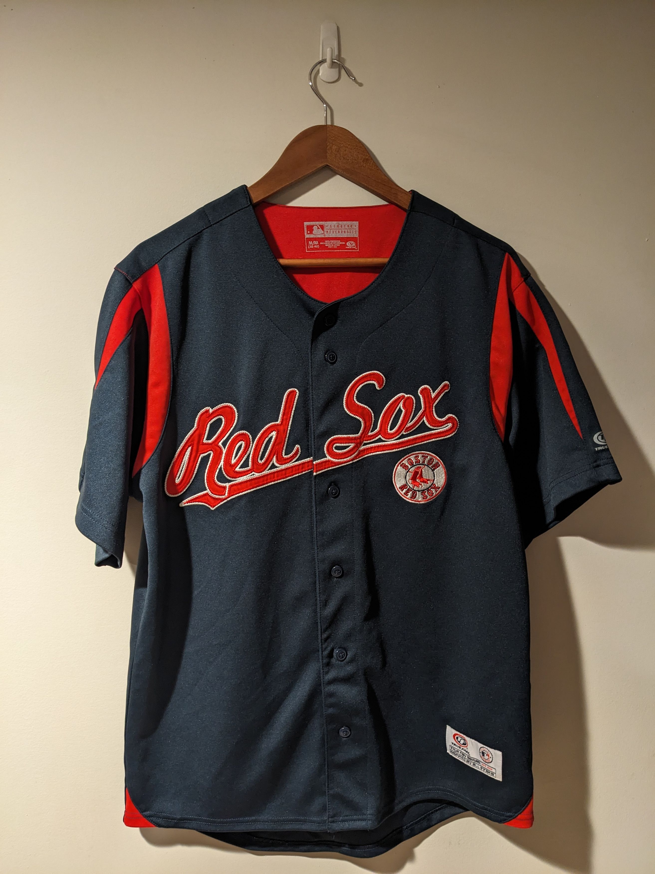 MLB × Vintage Boston Red Sox MLB Baseball Tru Fan Blue Medium Jersey Size US M / EU 48-50 / 2 - 1 Thumbnail